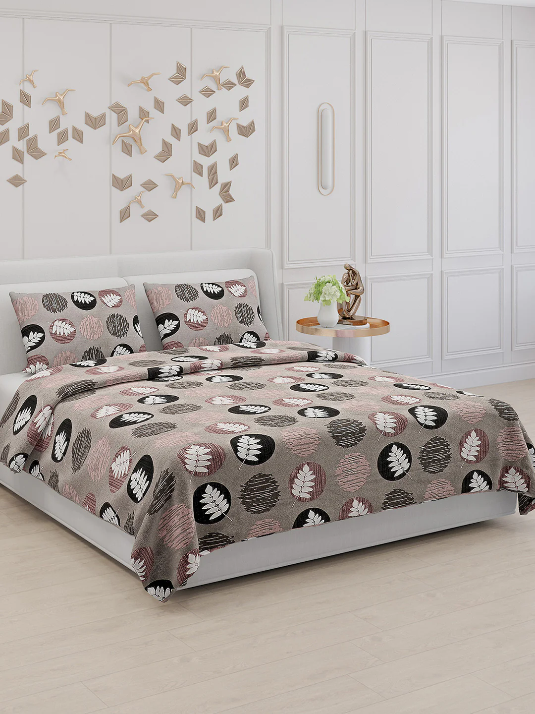 104 TC Cotton Double Bed Bedsheet with 2 Pillow Covers - Updated - Updated - Updated