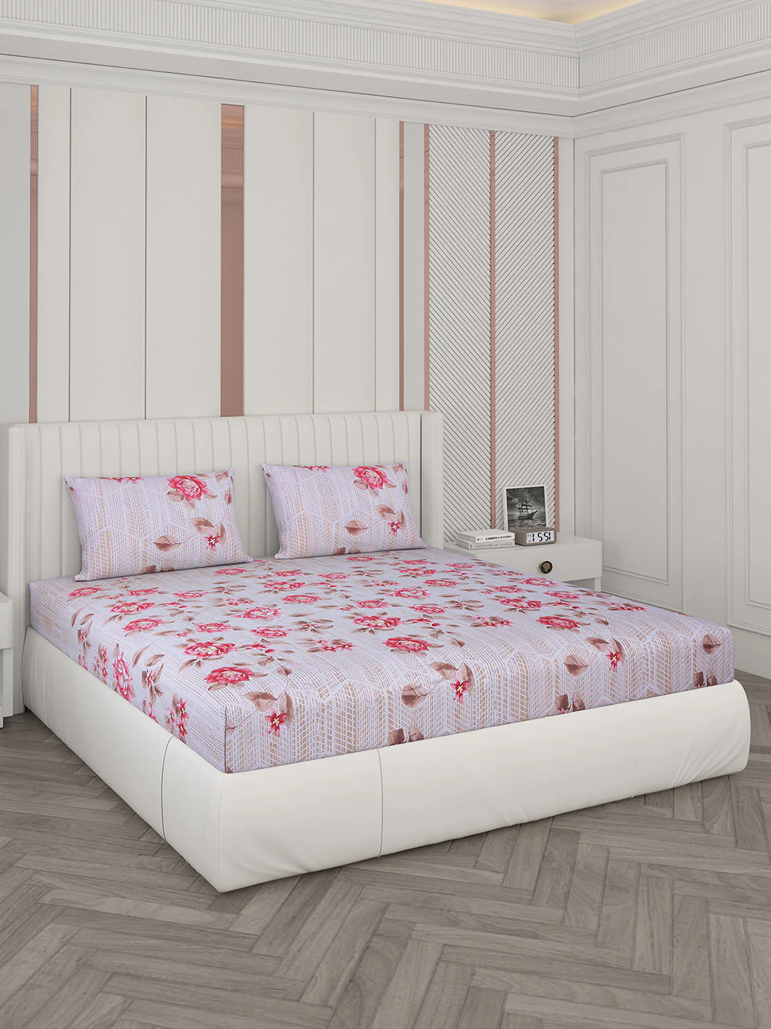 104 TC Cotton Double Bedsheet with 2 Pillow Covers - Updated - Updated - Updated