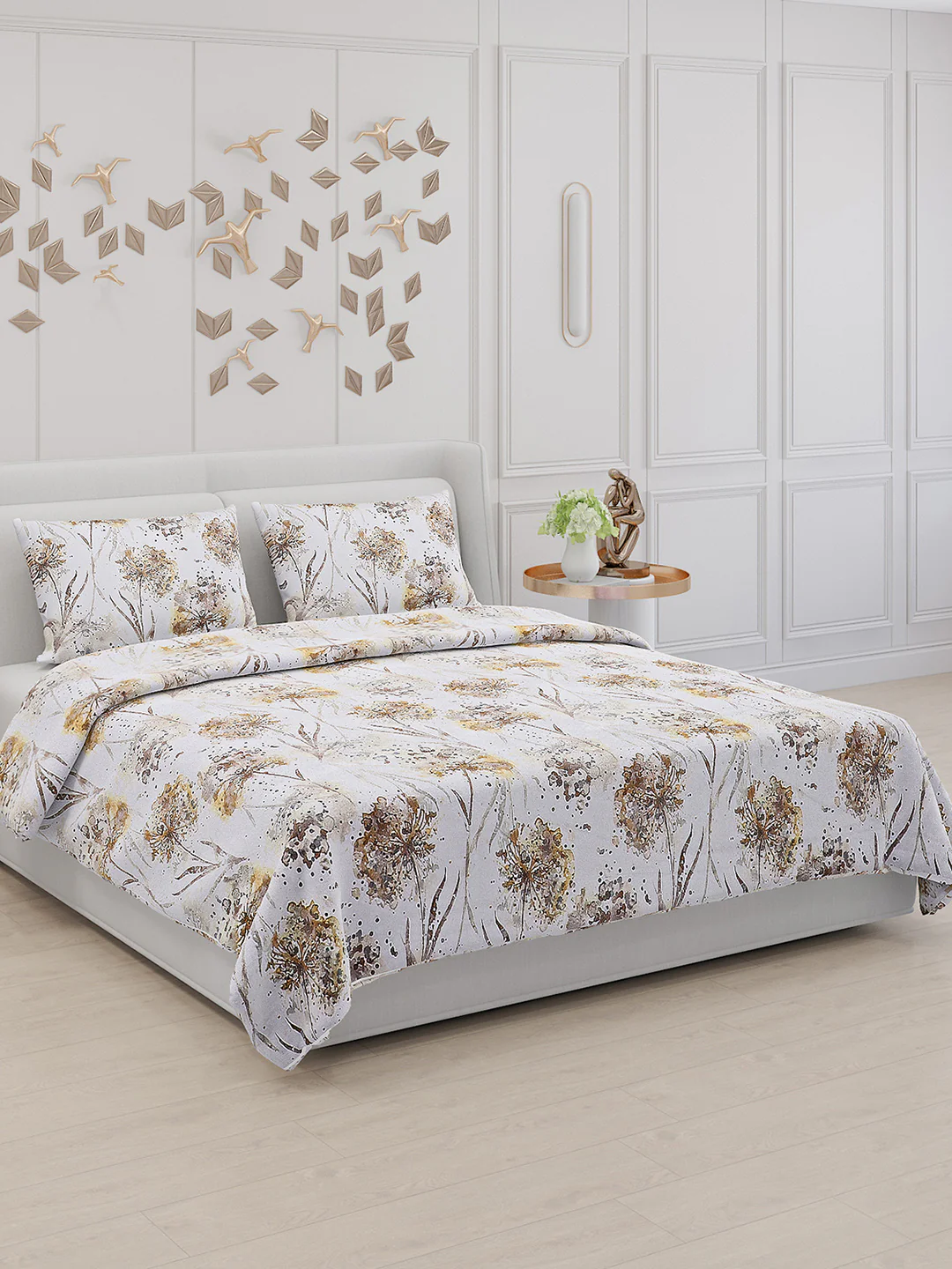 110 GSM Polyester Double Bed Bedsheet with 2 Pillow Covers - Updated - Updated - Updated
