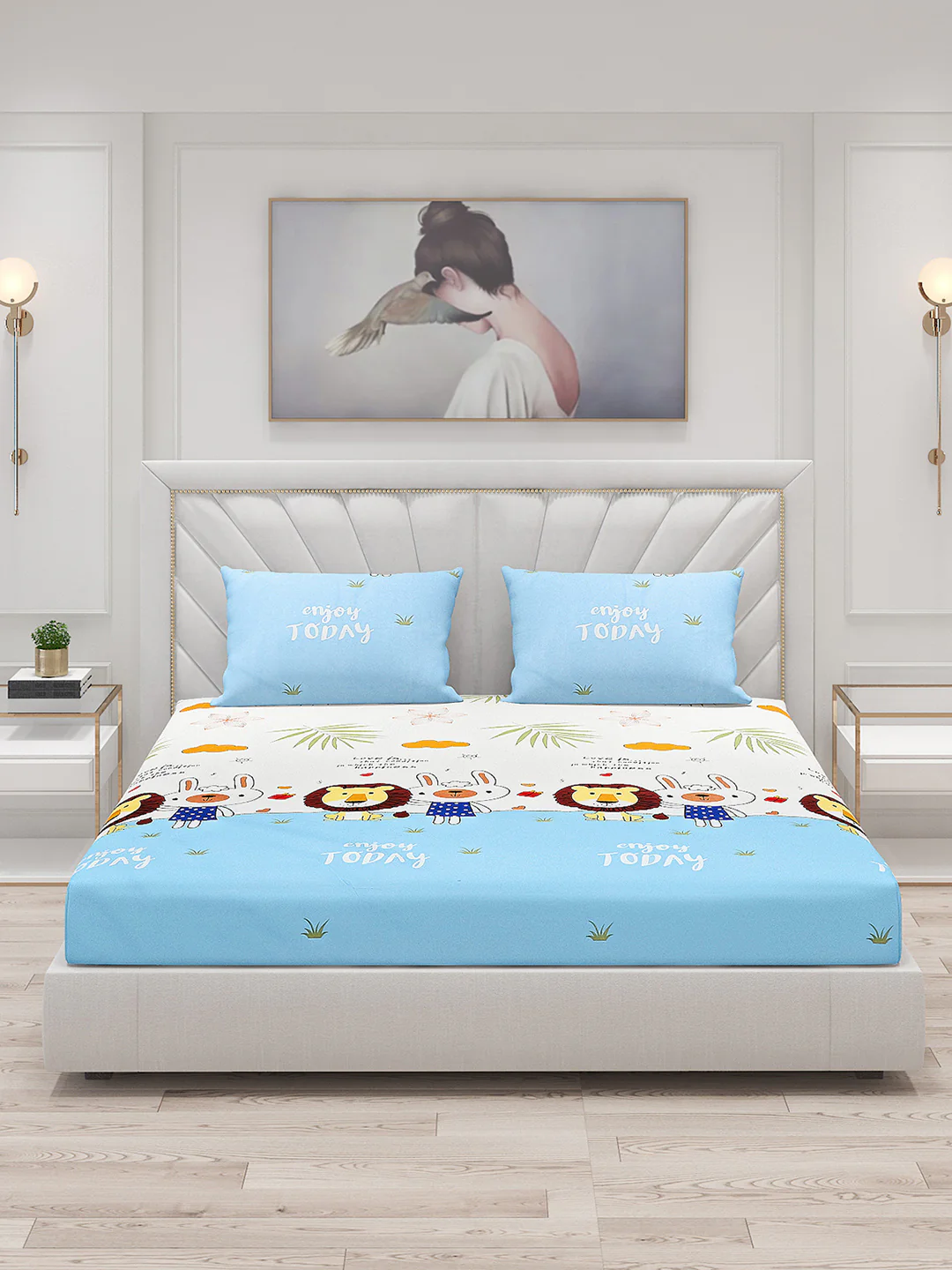 120 GSM Polyester Double Bed Bedsheet with 2 Pillow Covers - Updated - Updated - Updated - Image 3