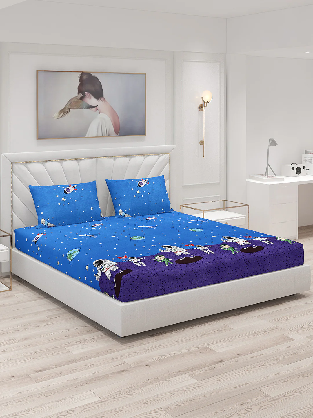 120 GSM Polyester Double Bed Bedsheet with 2 Pillow Covers - Updated - Updated - Updated