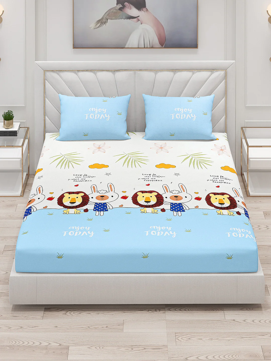 120 GSM Polyester Double Bed Bedsheet with 2 Pillow Covers - Updated - Updated - Updated - Image 2