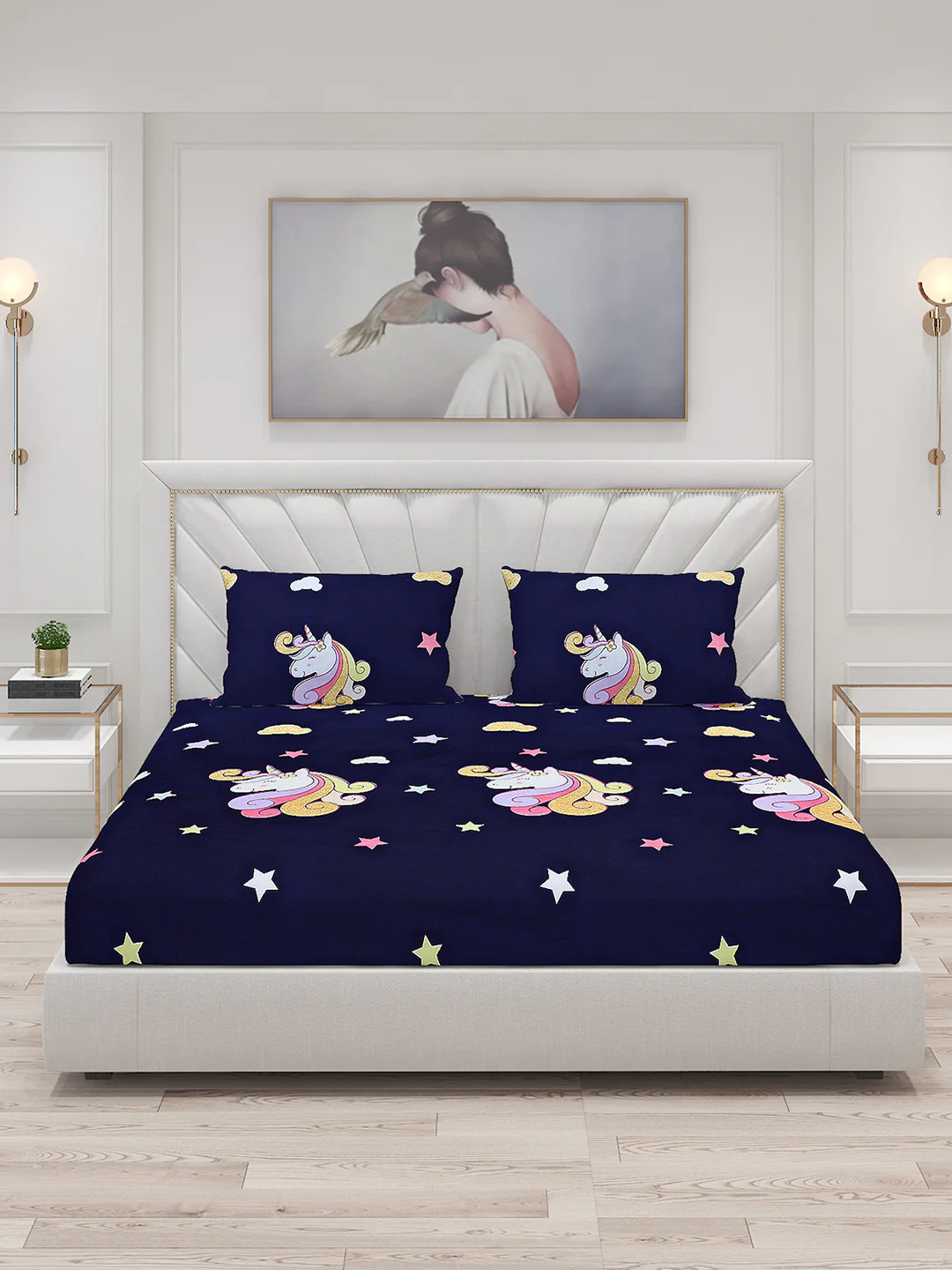 120 GSM Polyester Double Bed Bedsheet with 2 Pillow Covers - Updated - Updated - Image 3