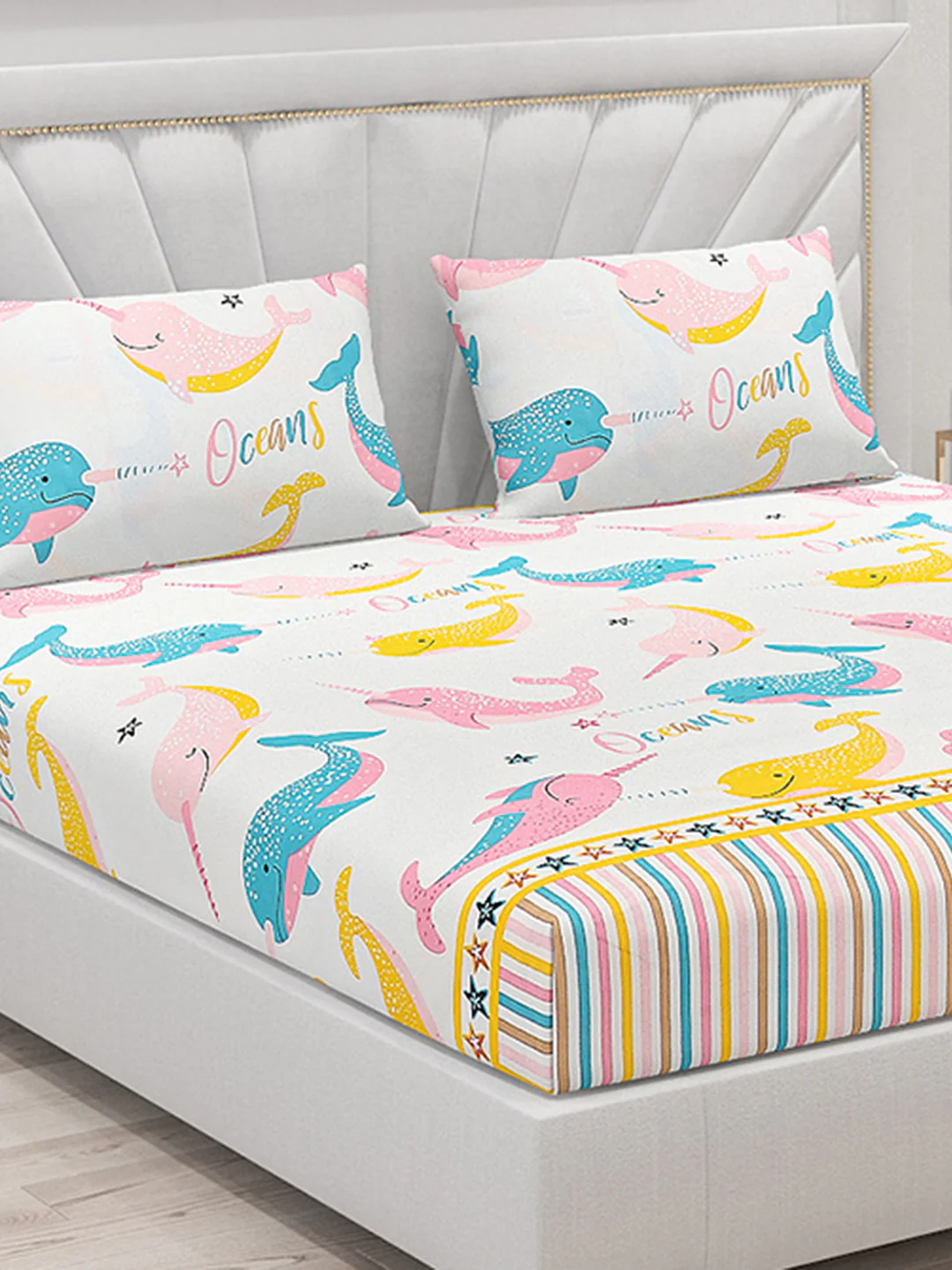 120 GSM Polyester Double Bed Bedsheet with 2 Pillow Covers - Updated - Updated - Image 5