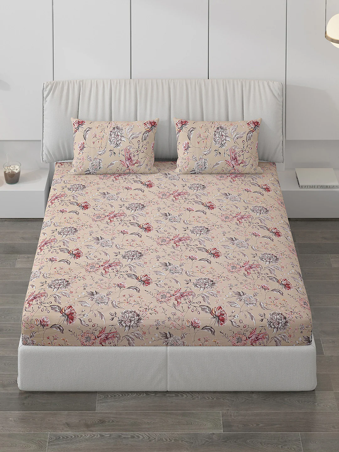 120 GSM Polyester Double Bed Bedsheet with 2 Pillow Covers - Updated - Updated - Image 2