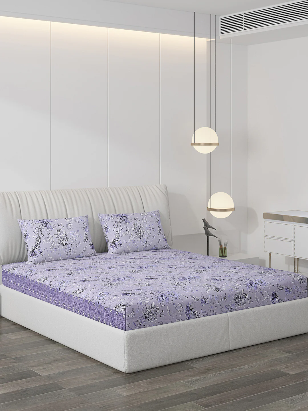 120 GSM Polyester Double Bed Bedsheet with 2 Pillow Covers - Updated - Updated