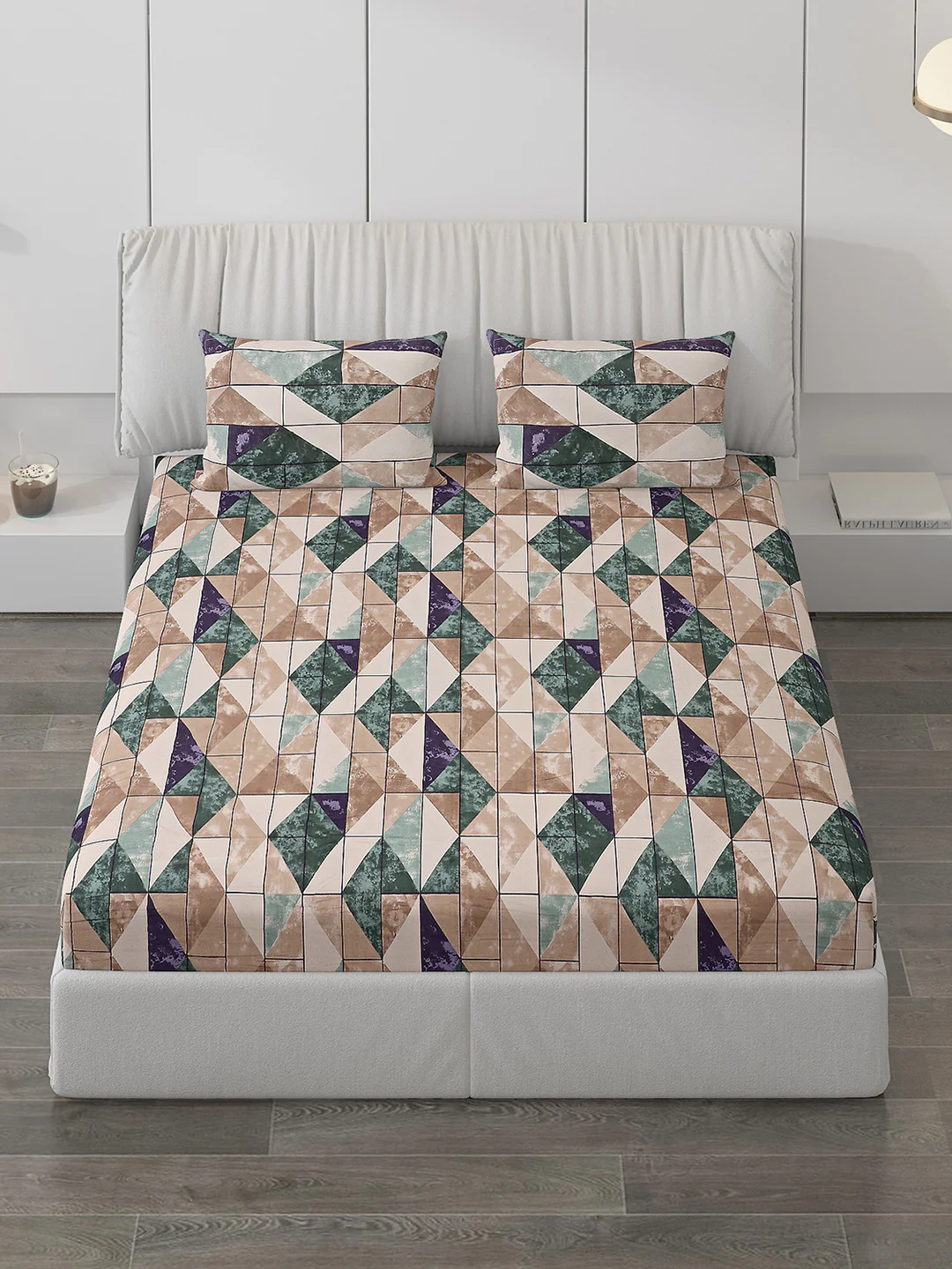 120 GSM Polyester Double Bed Bedsheet with 2 Pillow Covers - Updated - Updated - Image 2