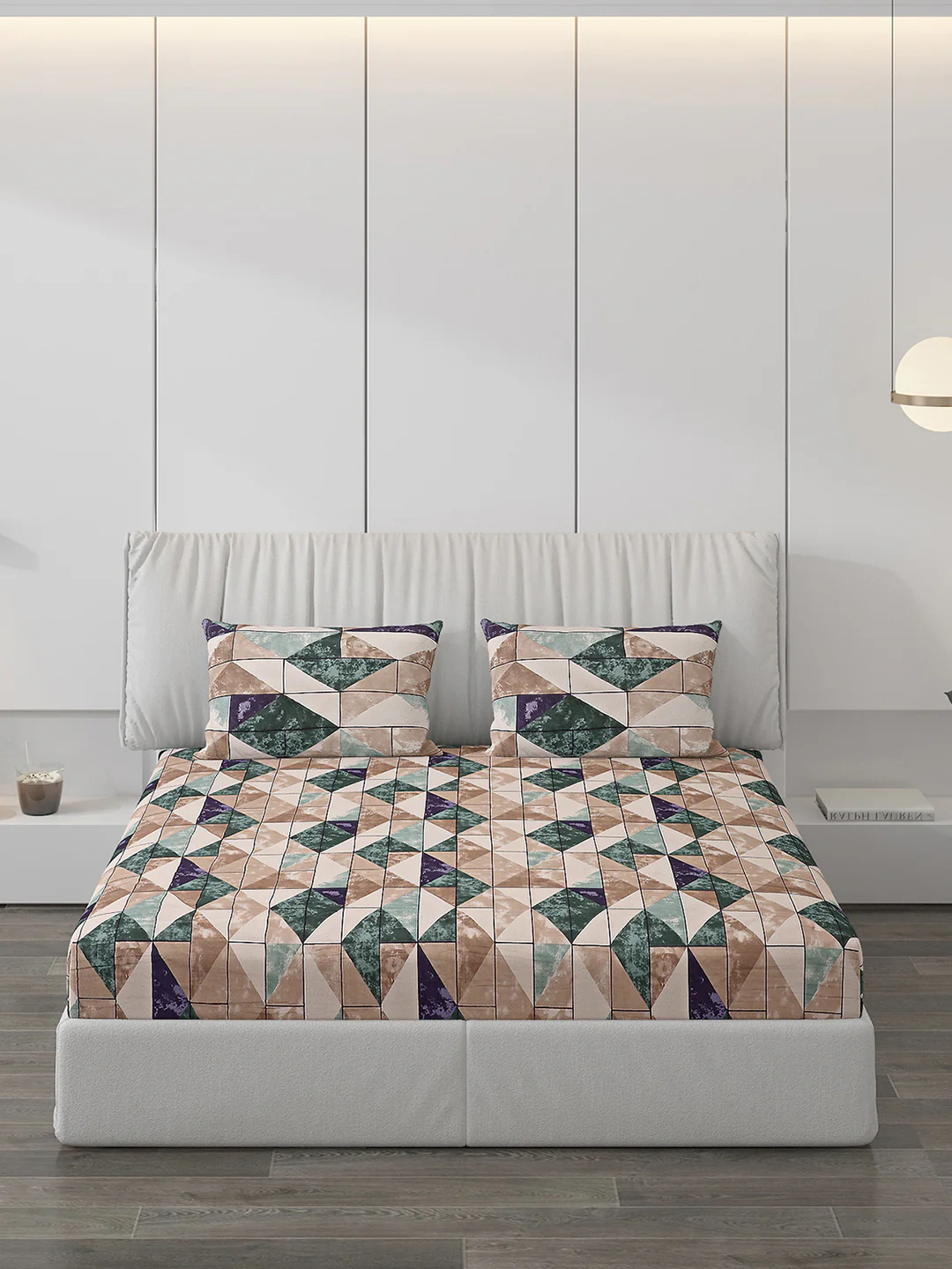 120 GSM Polyester Double Bed Bedsheet with 2 Pillow Covers - Updated - Updated - Image 3