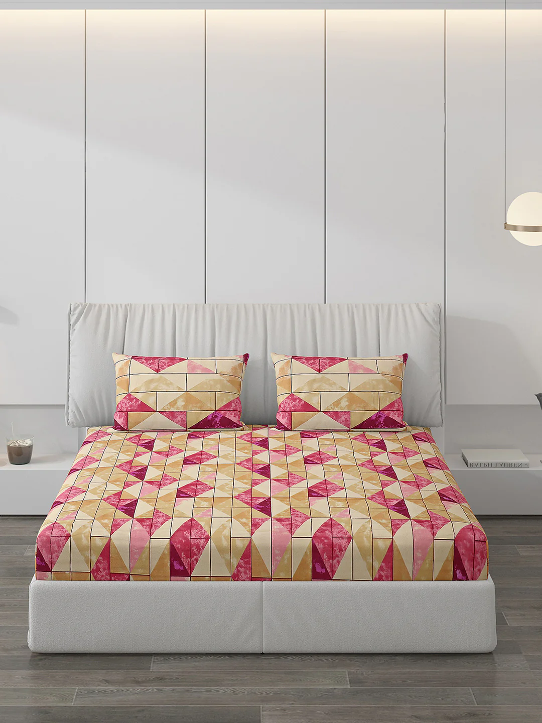 120 GSM Polyester Double Bed Bedsheet with 2 Pillow Covers - Updated - Updated - Image 3
