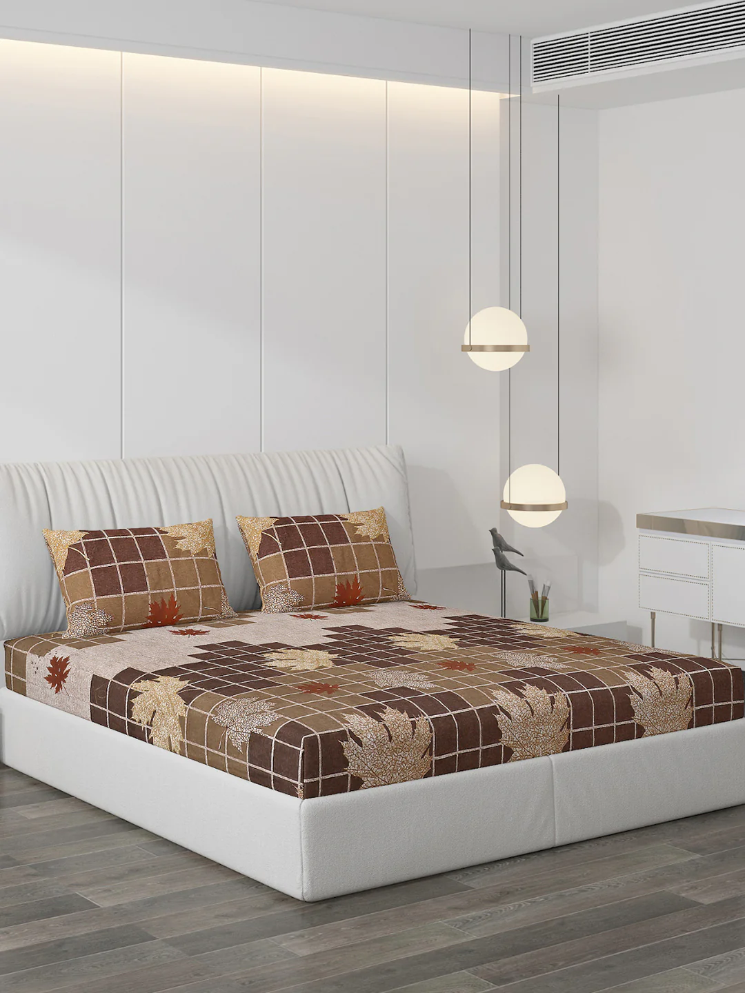 120 GSM Polyester Double Bed Bedsheet with 2 Pillow Covers - Updated - Updated