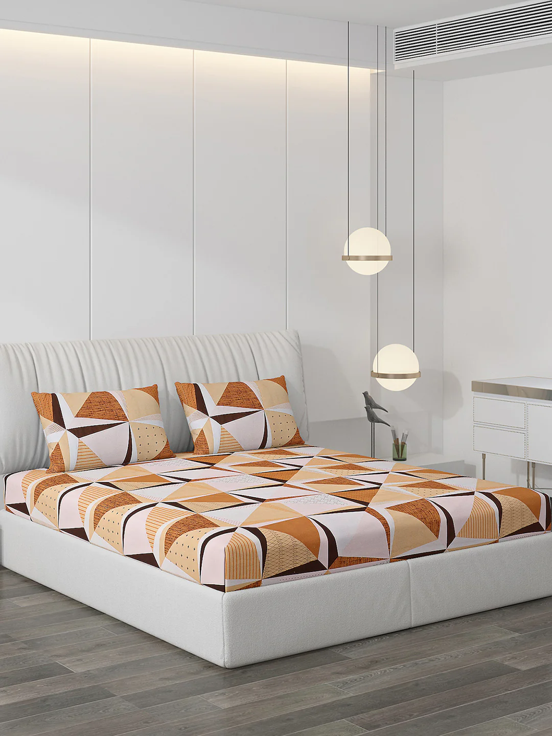 120 GSM  Polyester Double Bed Bedsheet with 2 Pillow Covers - Updated - Updated