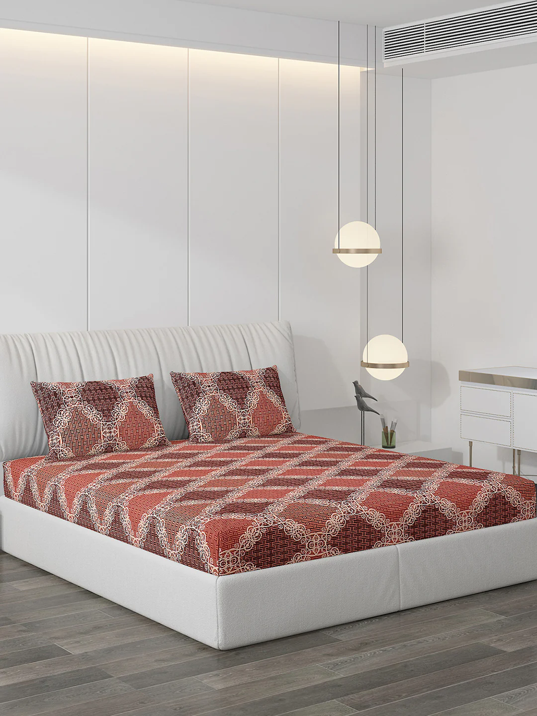 120 GSM  Polyester Double Bed Bedsheet with 2 Pillow Covers - Updated - Updated