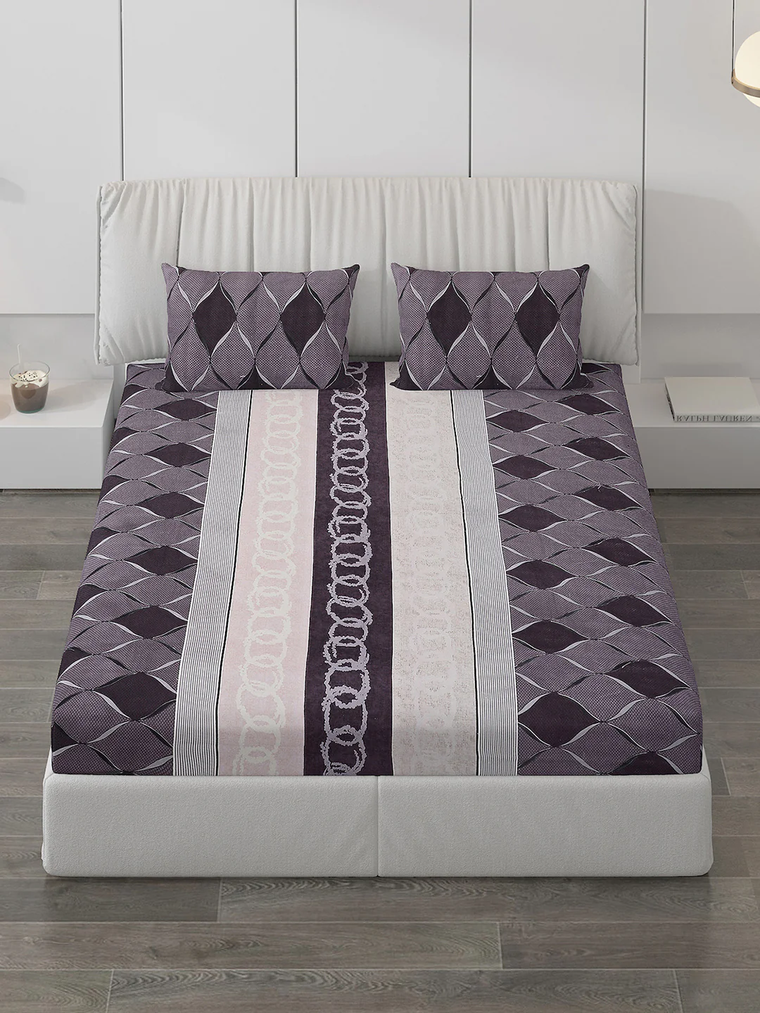 120 GSM Polyester Double Bed Bedsheet with 2 Pillow Covers - Updated - Updated - Image 2