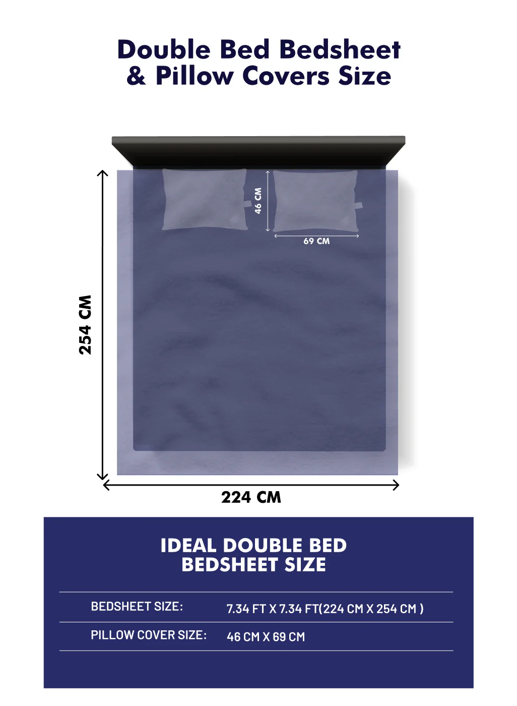 120 GSM Polyester Double Bed Bedsheet with 2 Pillow Covers - Updated - Updated - Image 4