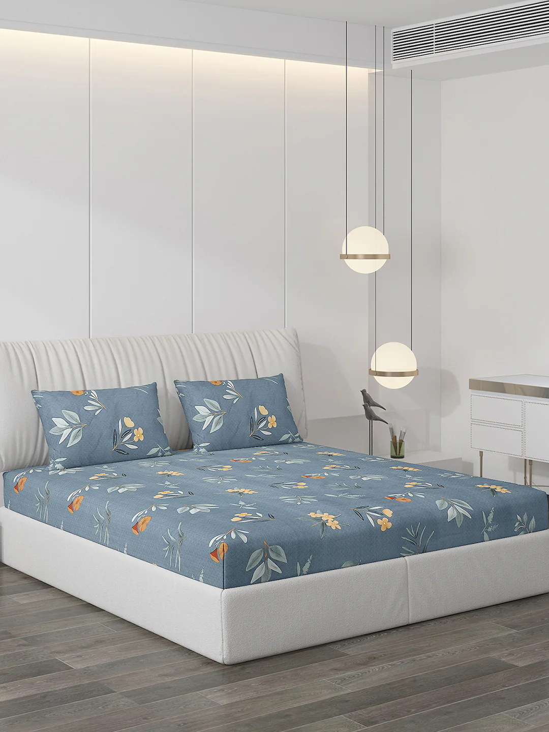 120 GSM  Polyester Double Bed Bedsheet with 2 Pillow Covers - Updated - Updated