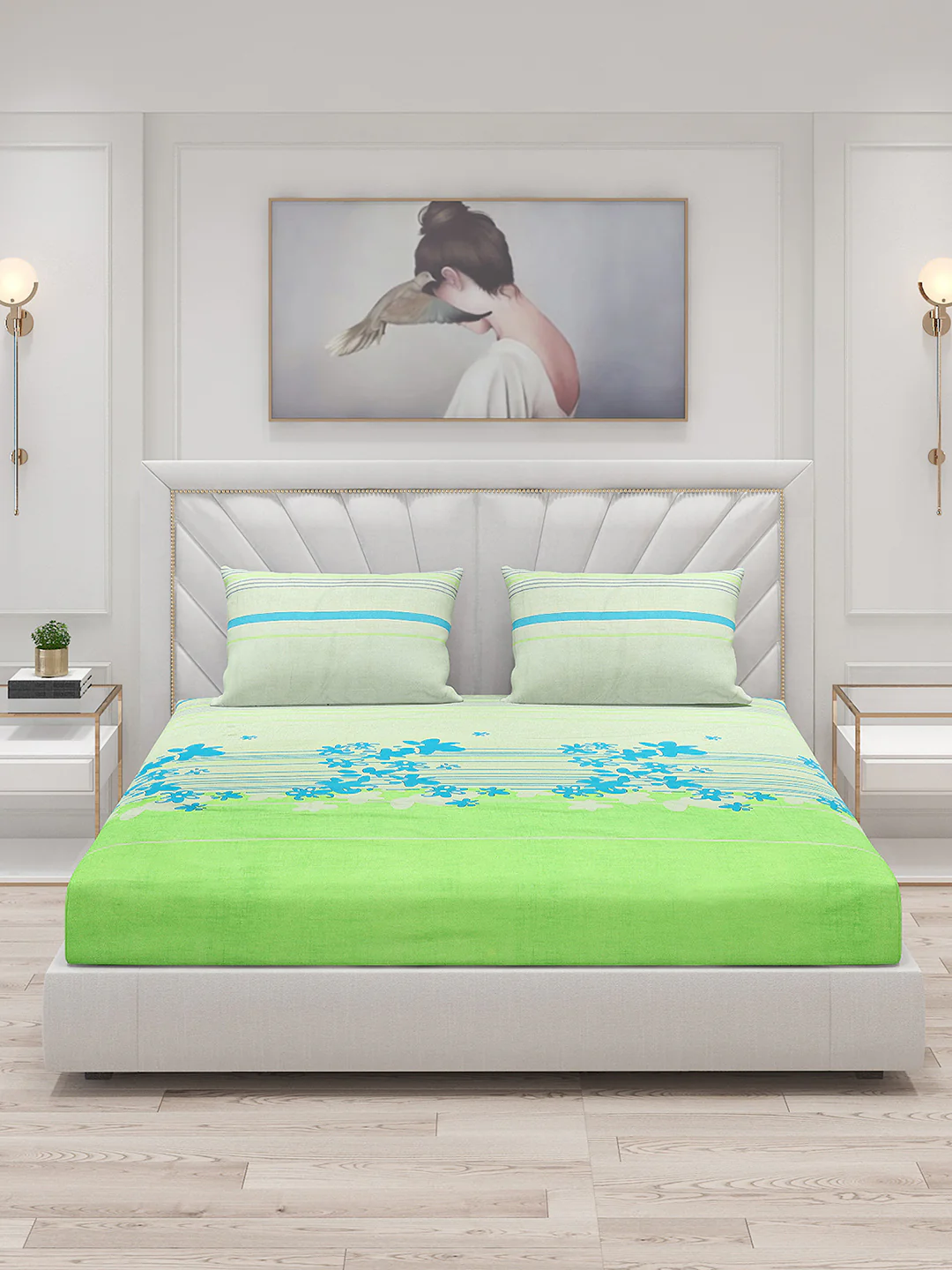 120 GSM Polyester Double Bed Bedsheet with 2 Pillow Covers - Updated - Updated - Image 3