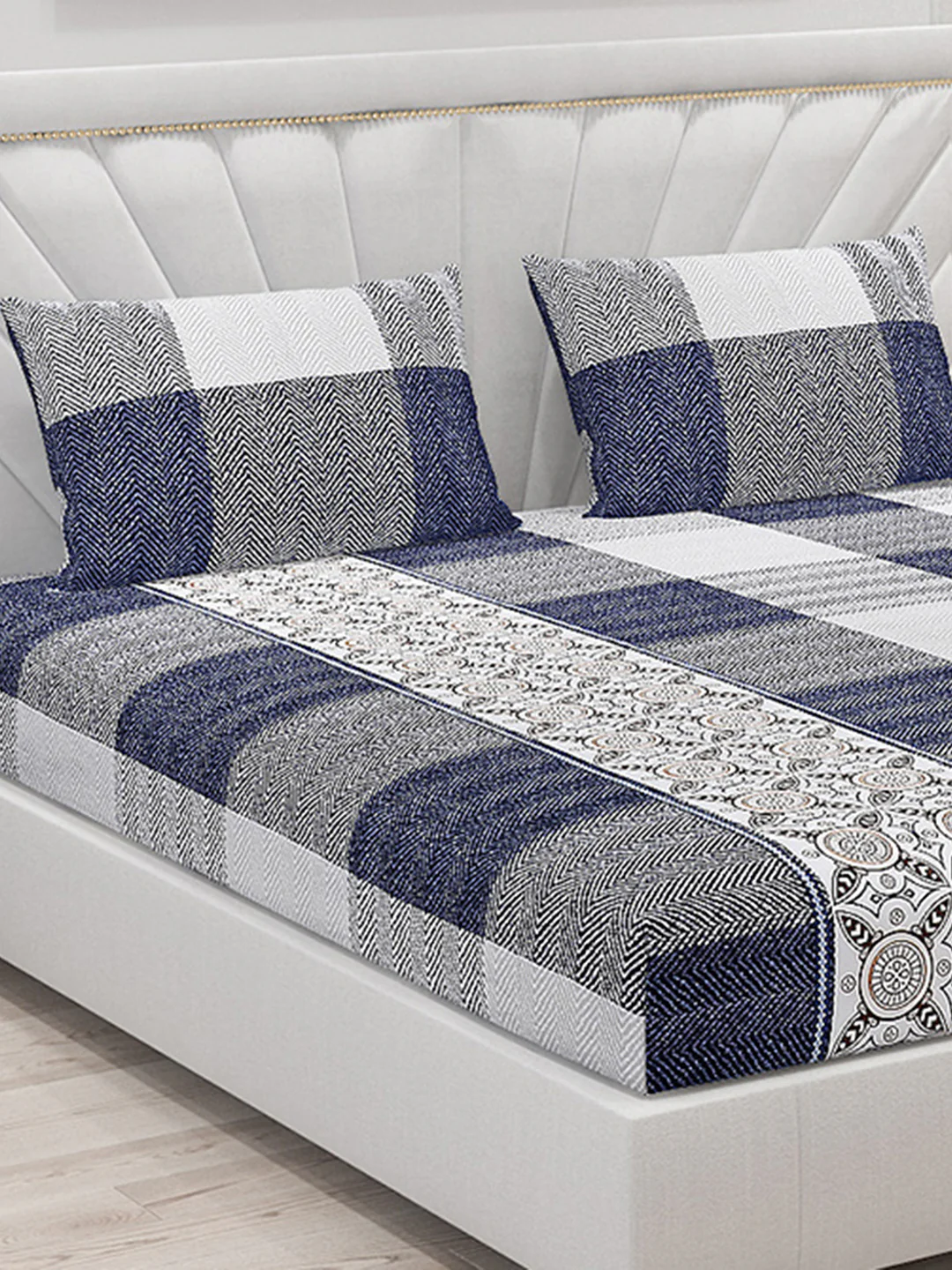 120 GSM Polyester Double Bed Bedsheet with 2 Pillow Covers - Updated - Updated - Image 5