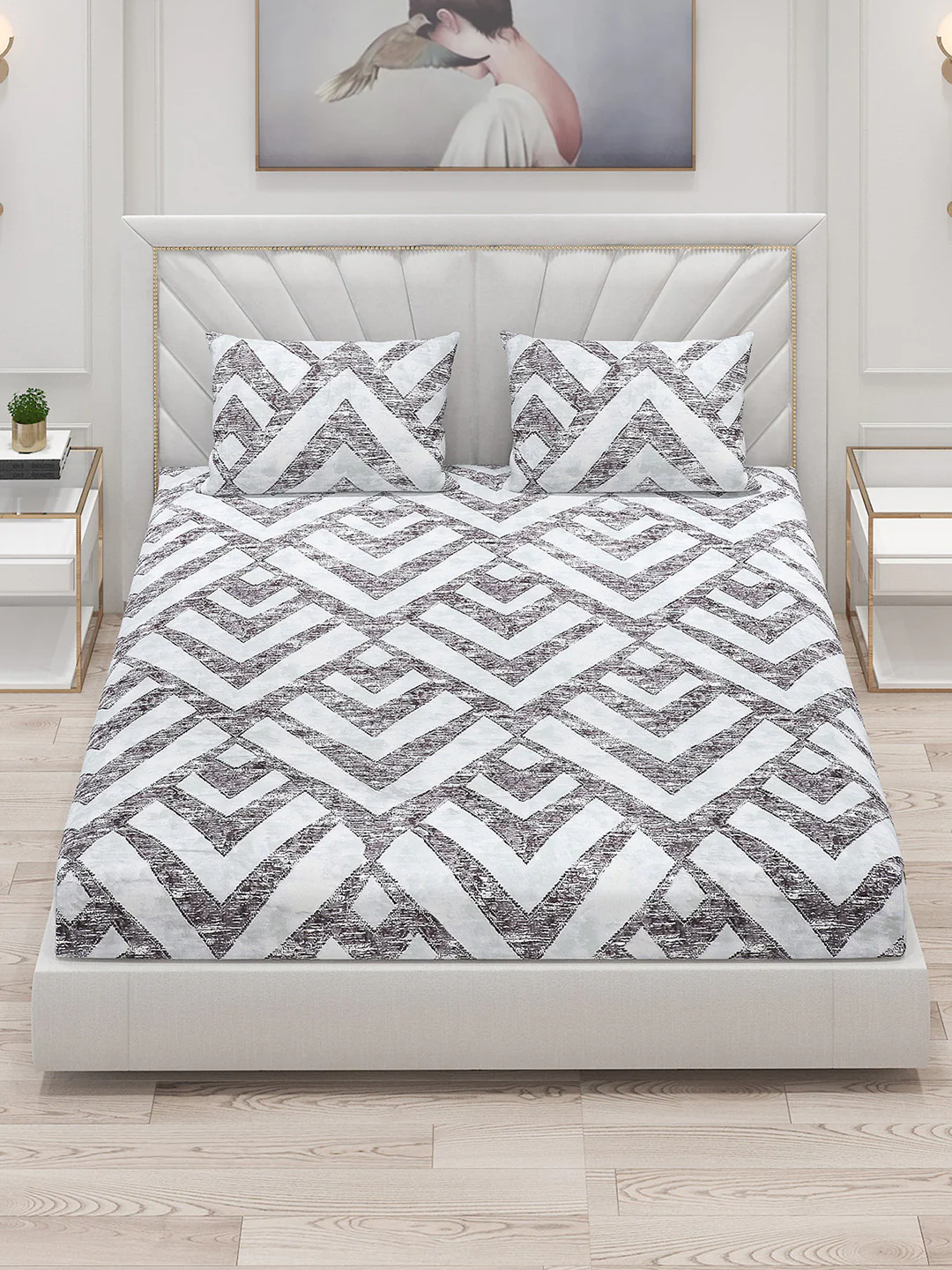 120 GSM Polyester Double Bed Bedsheet with 2 Pillow Covers - Updated - Updated - Image 2
