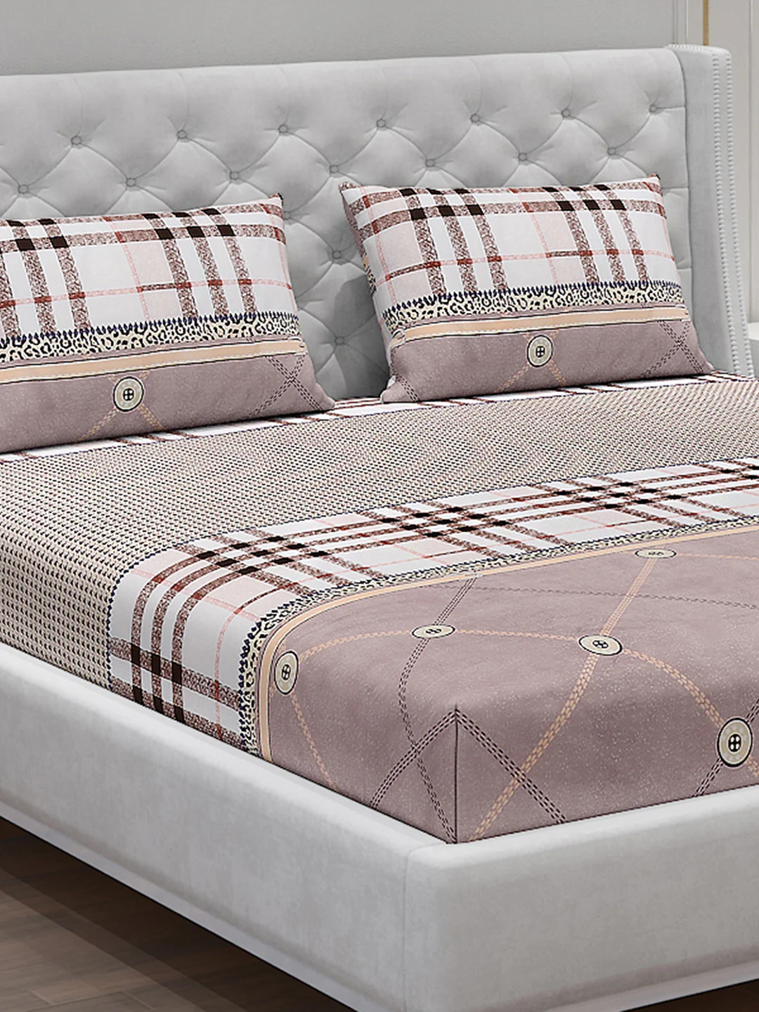 120 GSM Polyester Double Bed Bedsheet with 2 Pillow Covers - Updated - Updated - Image 5