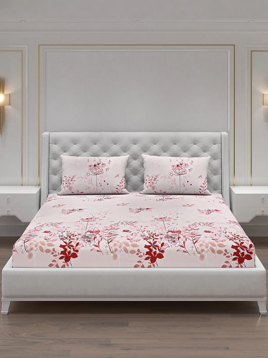 120 GSM Polyester Double Bed Bedsheet with 2 Pillow Covers - Updated - Updated - Image 3