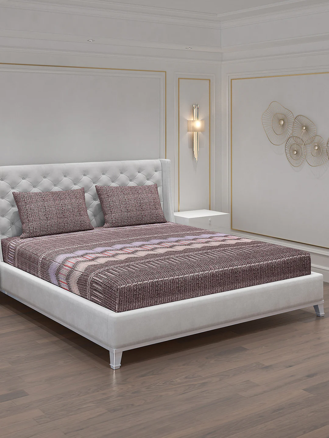 120 GSM Polyester Double Bed Bedsheet with 2 Pillow Covers - Updated - Updated - Image 2