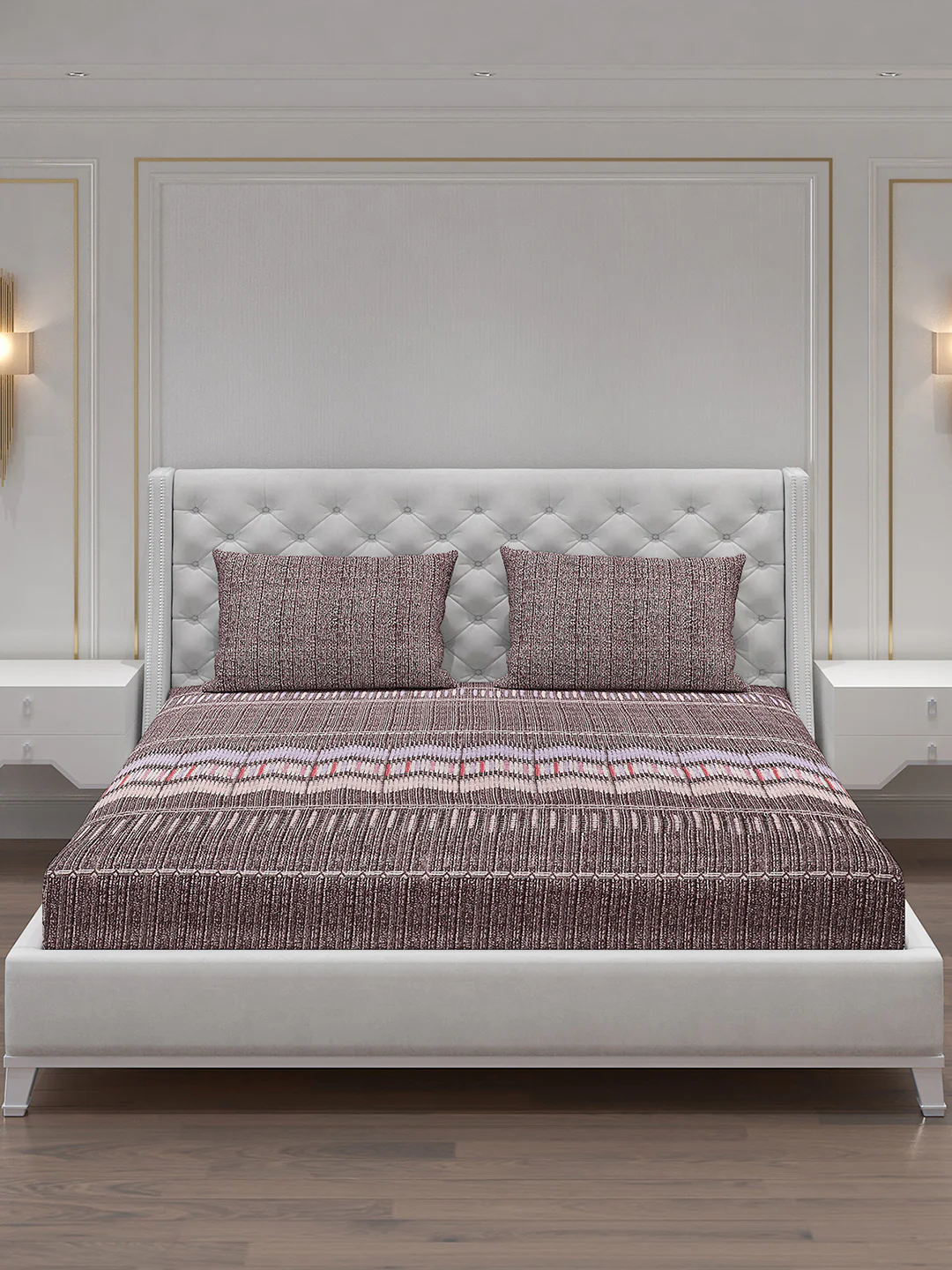 120 GSM Polyester Double Bed Bedsheet with 2 Pillow Covers - Updated - Updated - Image 4