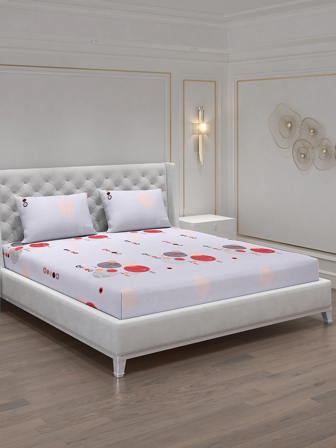 120 GSM Polyester Double Bed Bedsheet with 2 Pillow Covers - Updated - Updated - Image 2