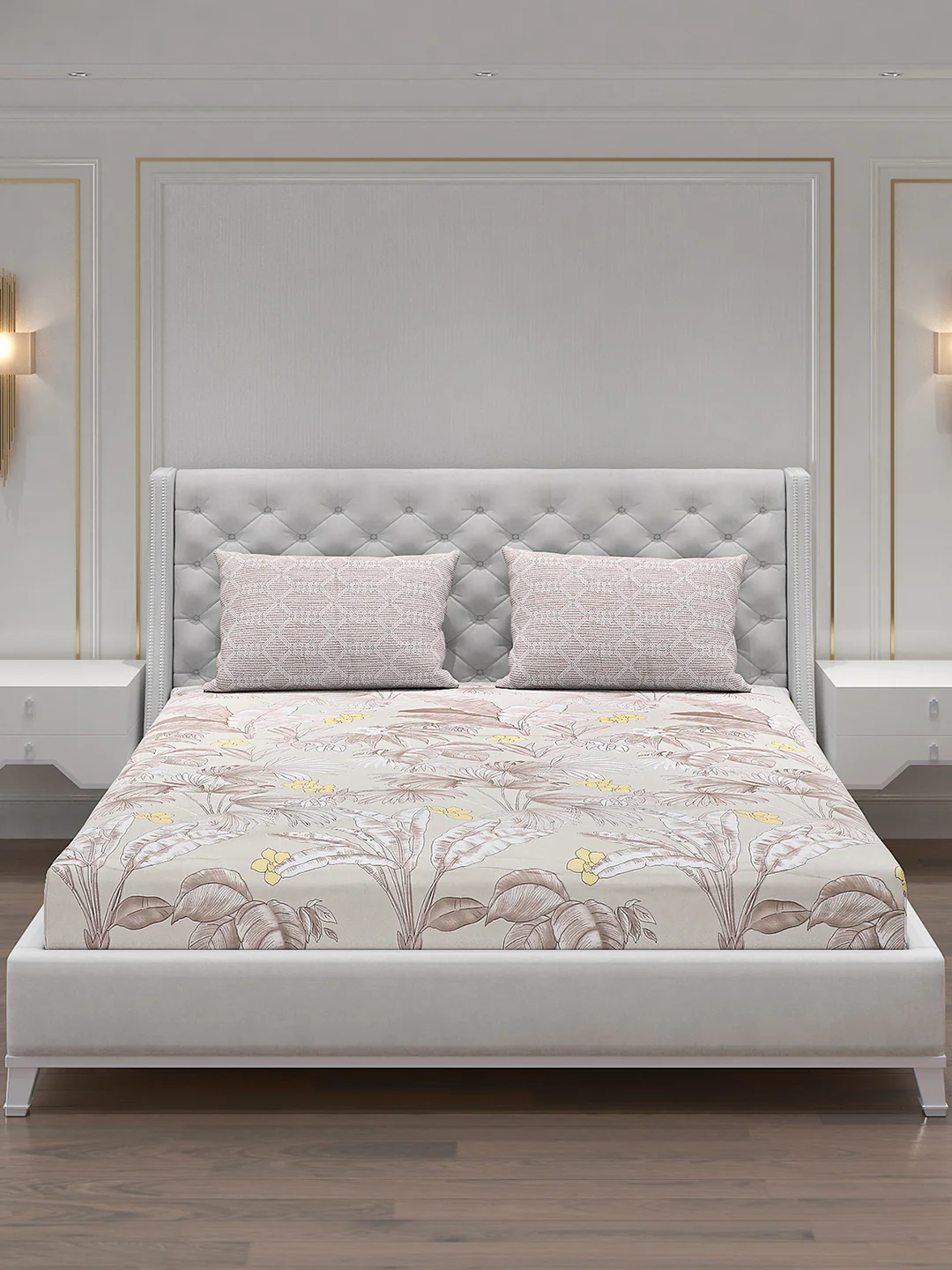 120 GSM Polyester Double Bed Bedsheet with 2 Pillow Covers - Updated - Updated - Image 3