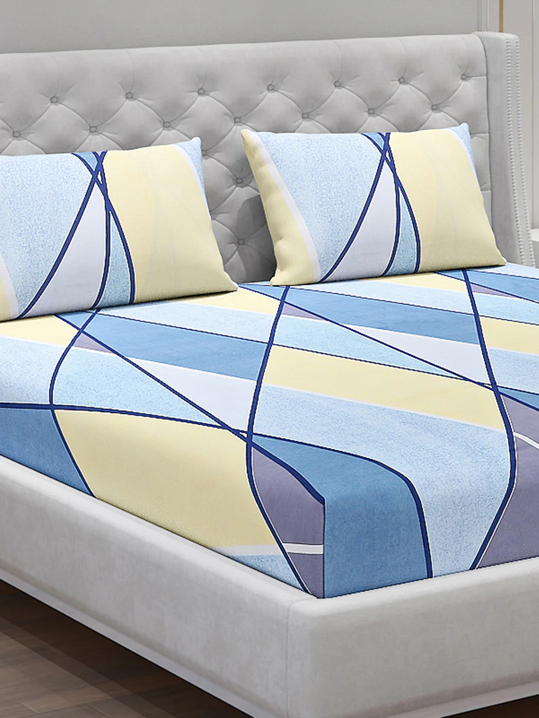120 GSM Polyester Double Bed Bedsheet with 2 Pillow Covers - Updated - Updated - Image 5