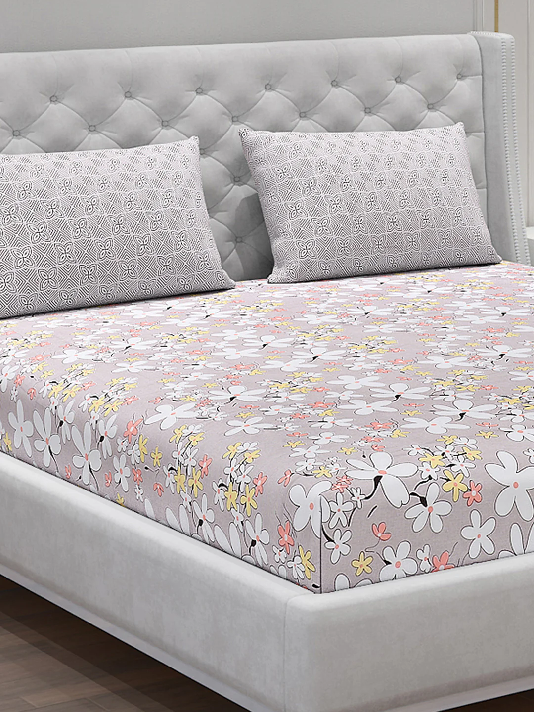 120 GSM Polyester Double Bed Bedsheet with 2 Pillow Covers - Updated - Updated - Image 5