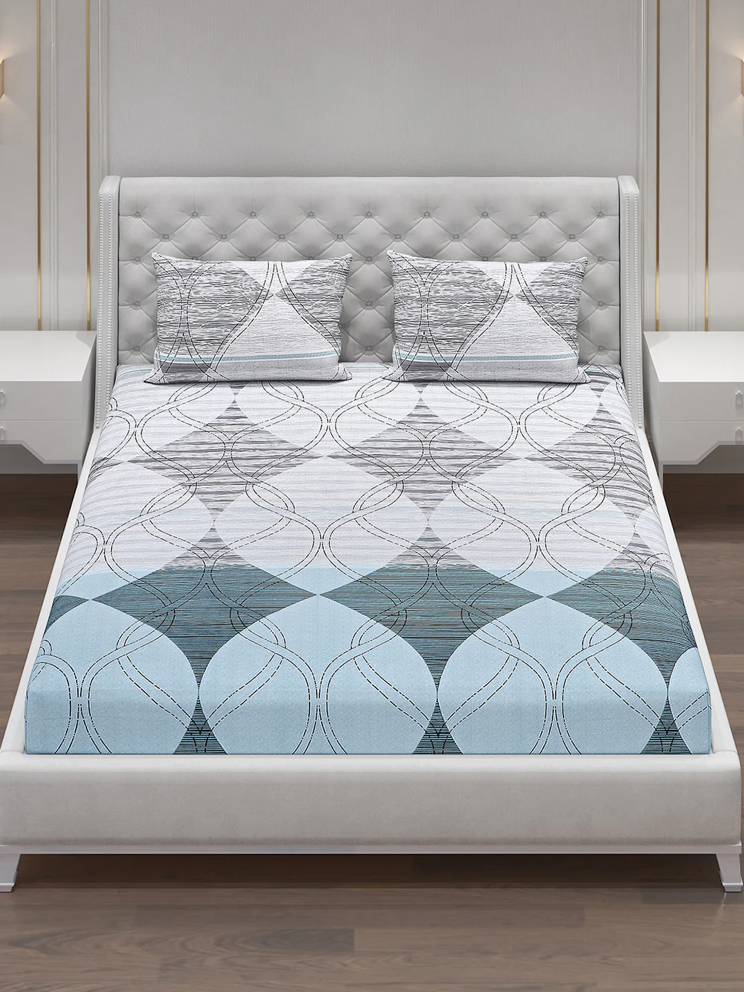 120 GSM Polyester Double Bed Bedsheet with 2 Pillow Covers - Updated - Updated - Image 2