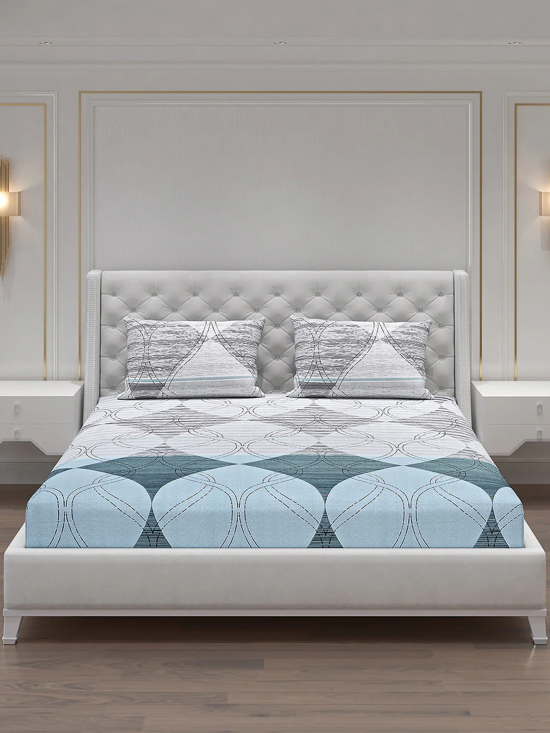 120 GSM Polyester Double Bed Bedsheet with 2 Pillow Covers - Updated - Updated - Image 3