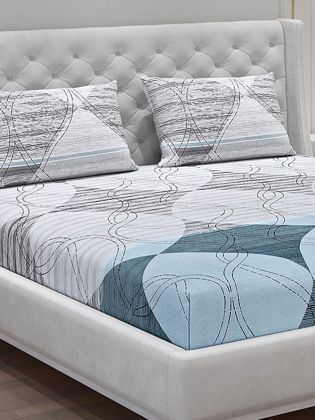 120 GSM Polyester Double Bed Bedsheet with 2 Pillow Covers - Updated - Updated - Image 5