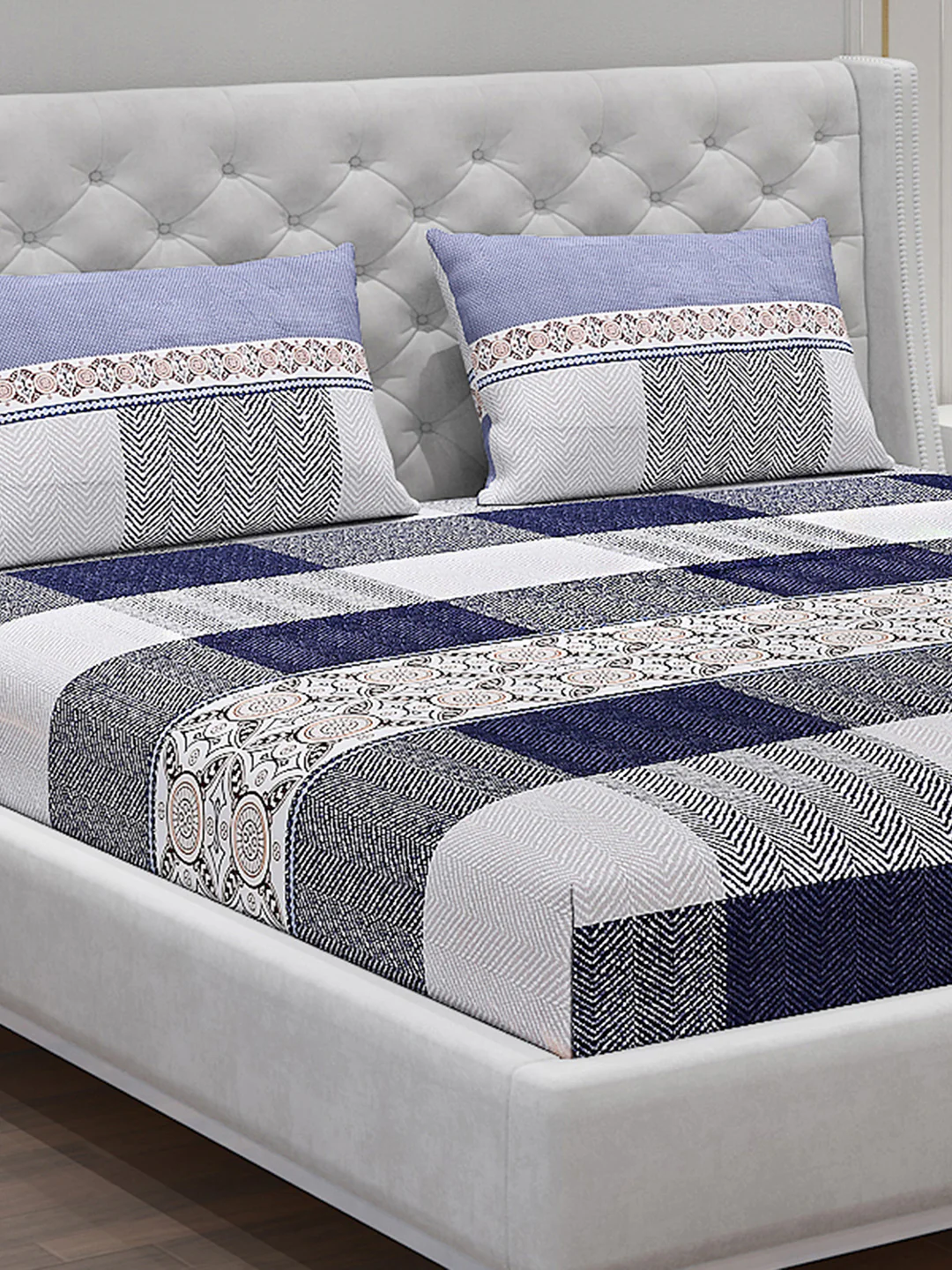 120 GSM Polyester Double Bed Bedsheet with 2 Pillow Covers - Updated - Updated - Image 5