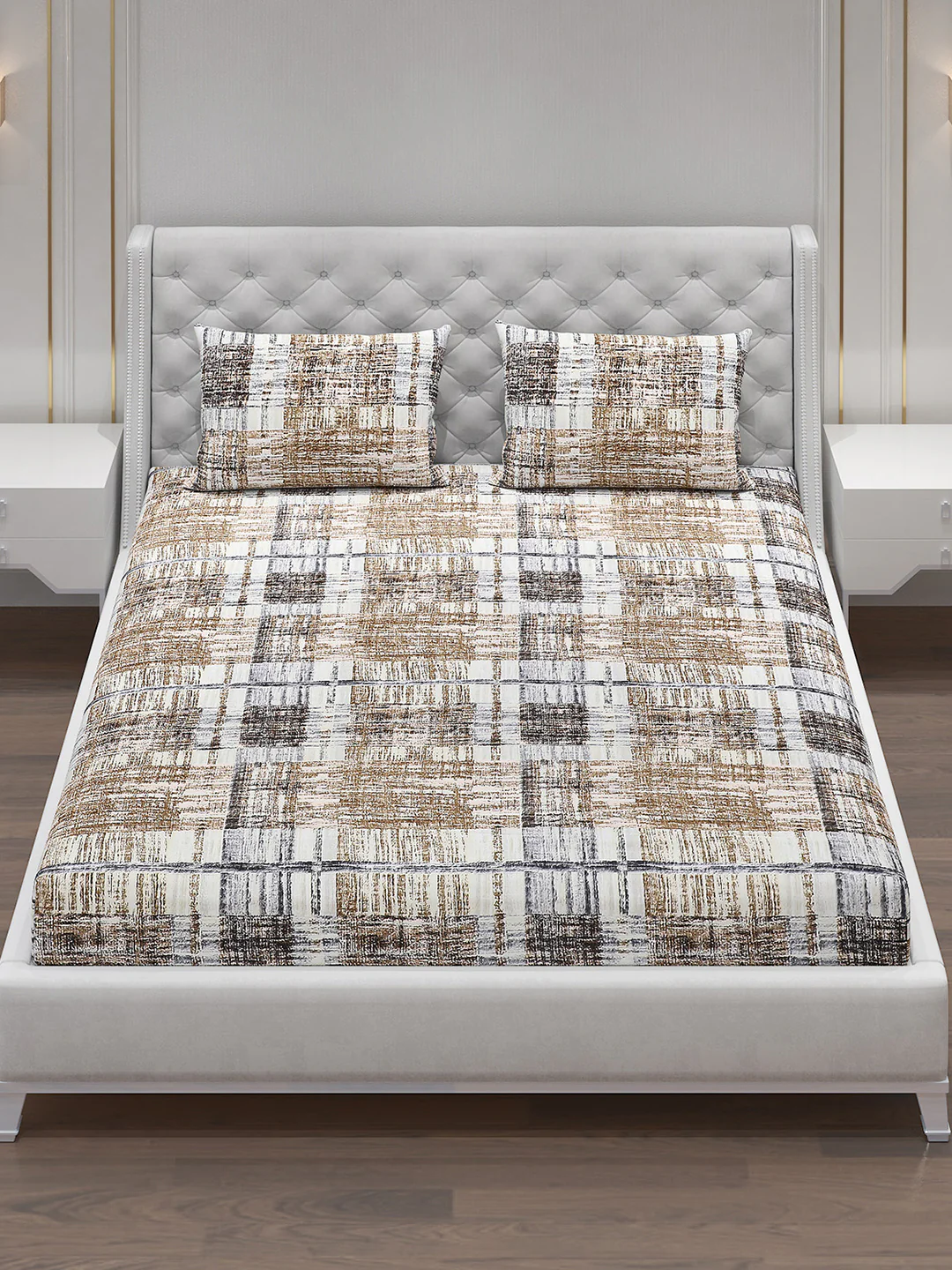 120 GSM Polyester Double Bed Bedsheet with 2 Pillow Covers - Updated - Updated - Image 2