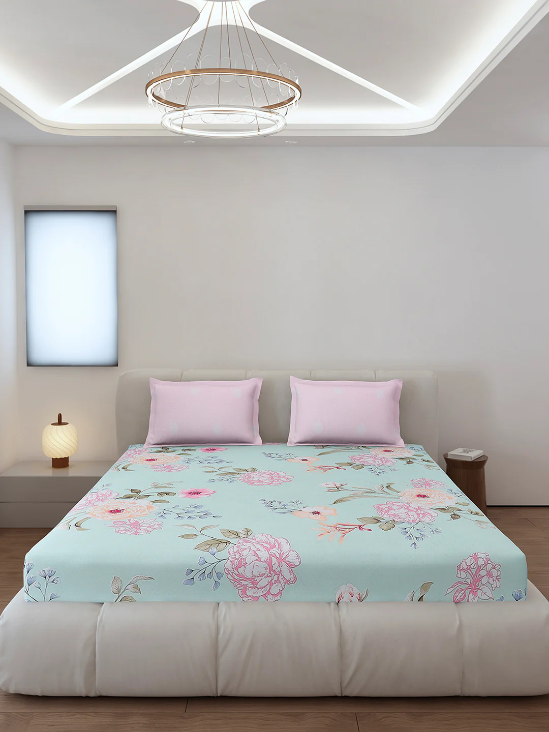 130 GSM Polyester King Size 1 Bedsheet with 2 Pillow Covers (Edmond) - Image 3