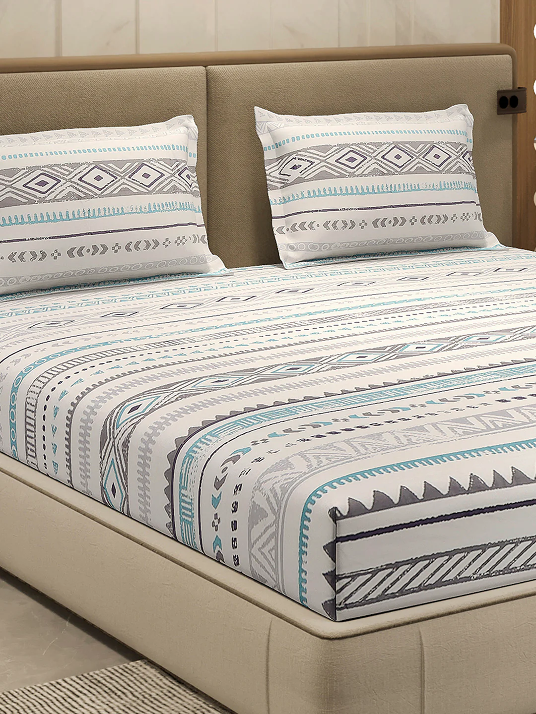 210 TC 100% Bamboo King 1 Bedsheet with 2 Pillow Cover (Eco-Ease)