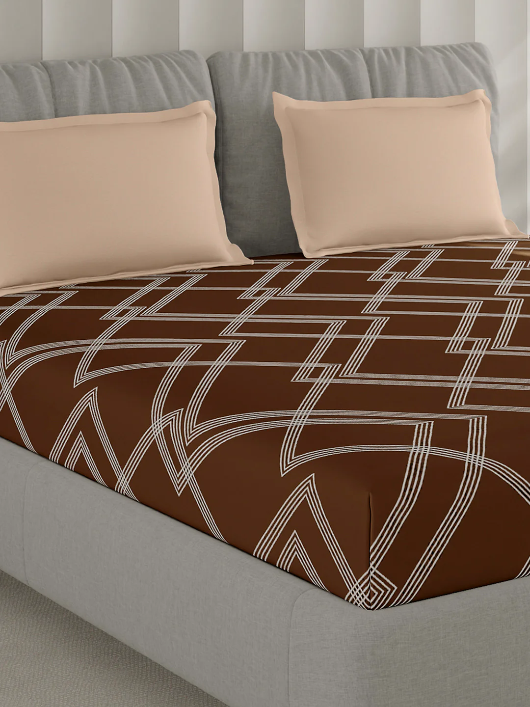 210 TC Cotton Double Bed 1 Bedsheet with 2 Pillow Covers (Ramona)