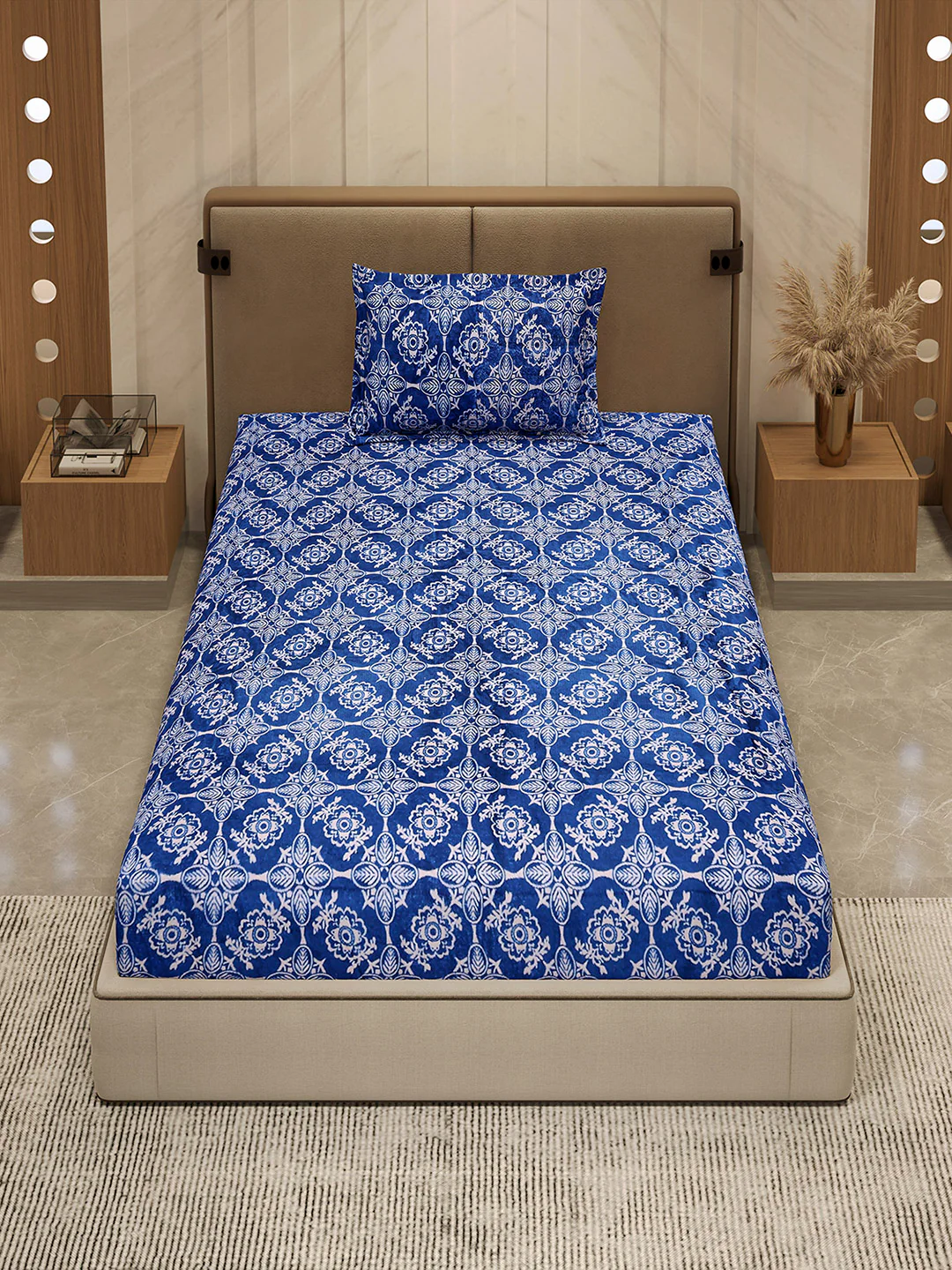 264 GSM 100% Polyester Single Bed 1 Bedsheet with 1 Pillow Cover (Nixie Piece) - Image 3