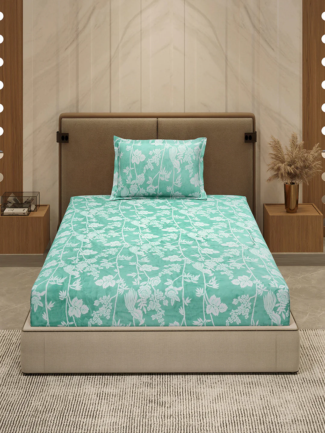 264 GSM 100% Polyester Single Bed 1 Bedsheet with 1 Pillow Cover (Nixie Piece) - Image 2