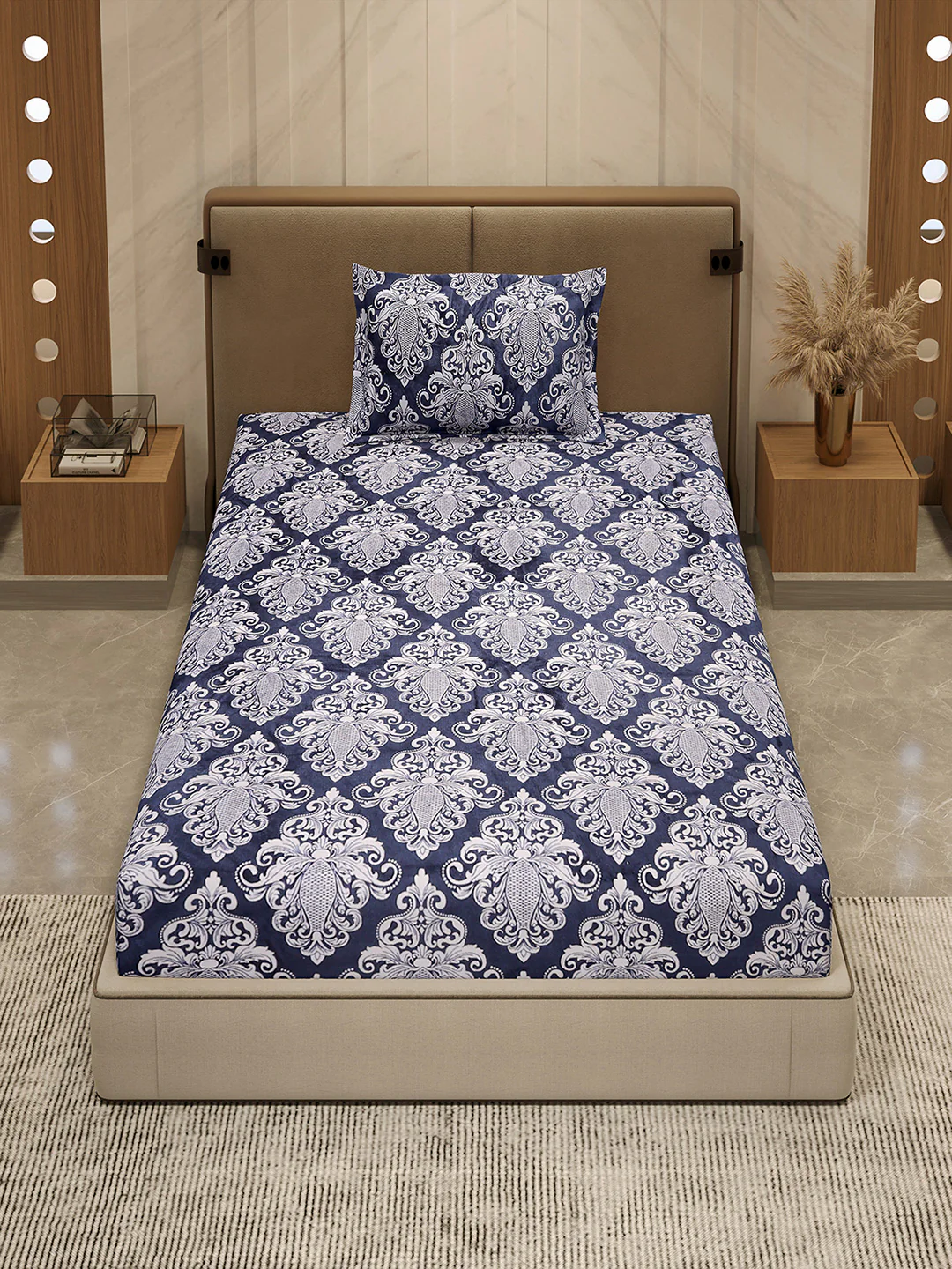 264 GSM 100% Polyester Single Bed 1 Bedsheet with 1 Pillow Cover (Nixie Piece) - Image 3
