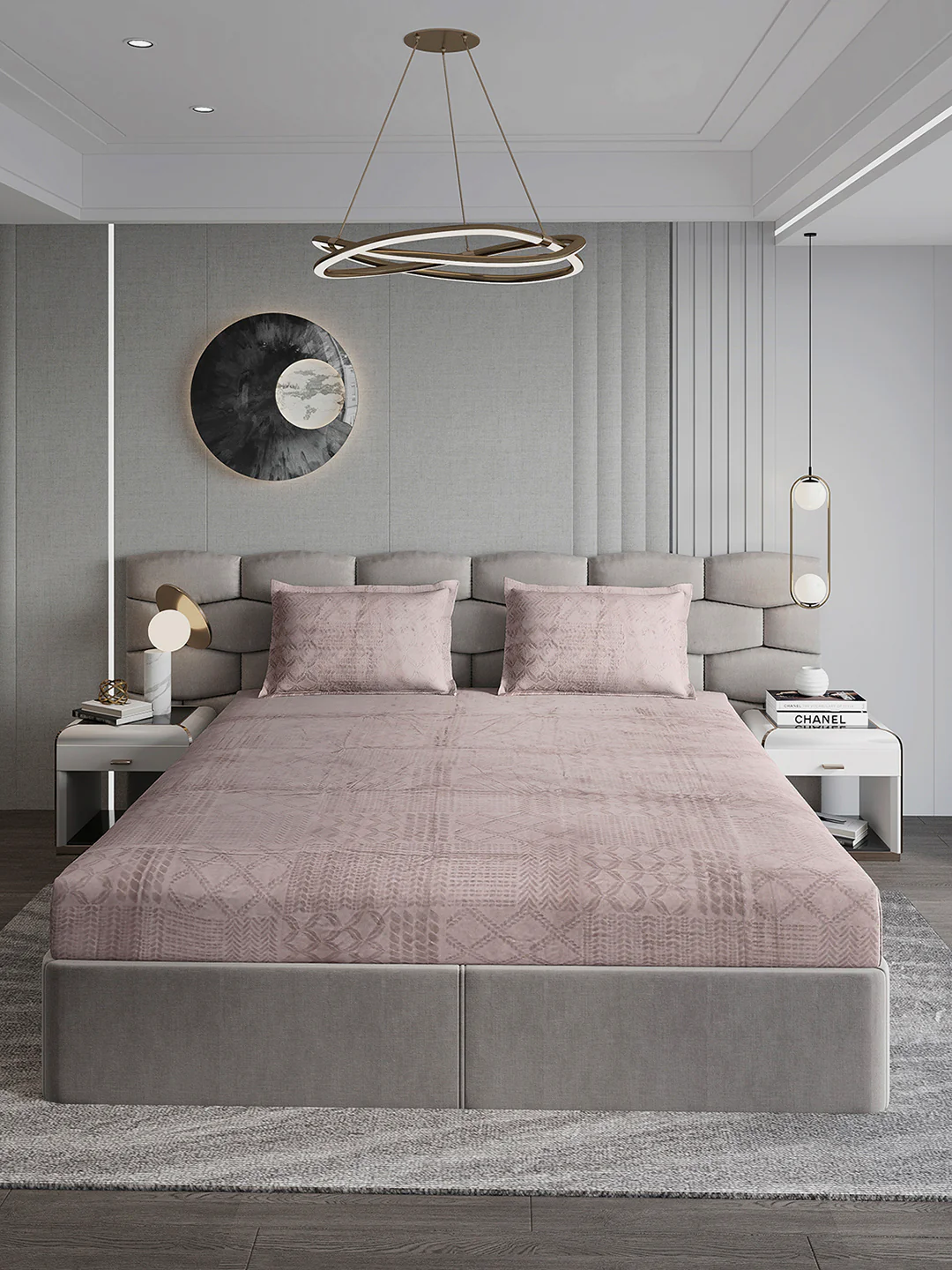 267 GSM 100% Polyester King Bed 1 Bedsheet with 2 Pillow Cover (Master Piece) - Image 2