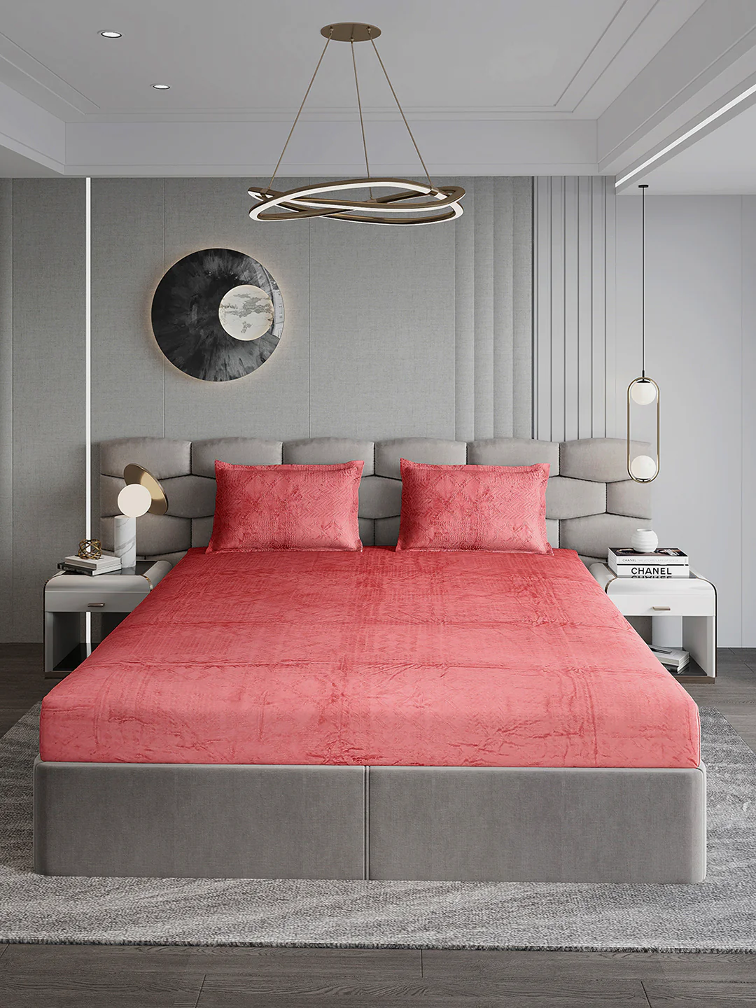 267 GSM 100% Polyester King Bed 1 Bedsheet with 2 Pillow Cover (Master Piece) - Image 2