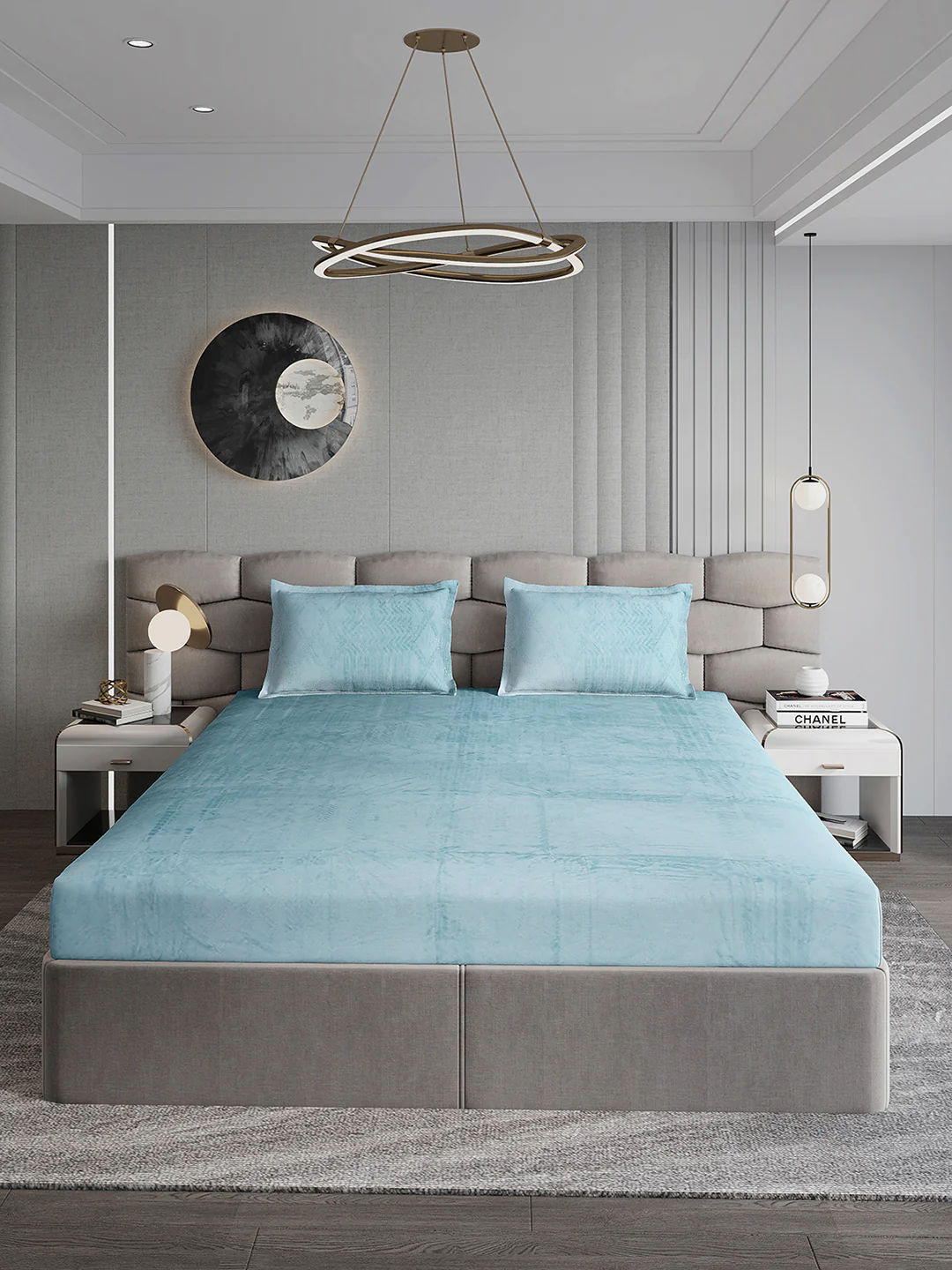 267 GSM 100% Polyester King Bed 1 Bedsheet with 2 Pillow Cover (Master Piece) - Image 2