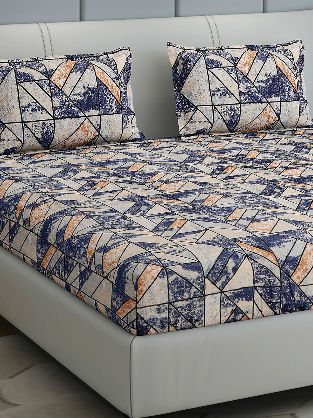 349 GSM 100% Polyester King Bed 1 Bedsheet with 2 Pillow Cover (Carnival)