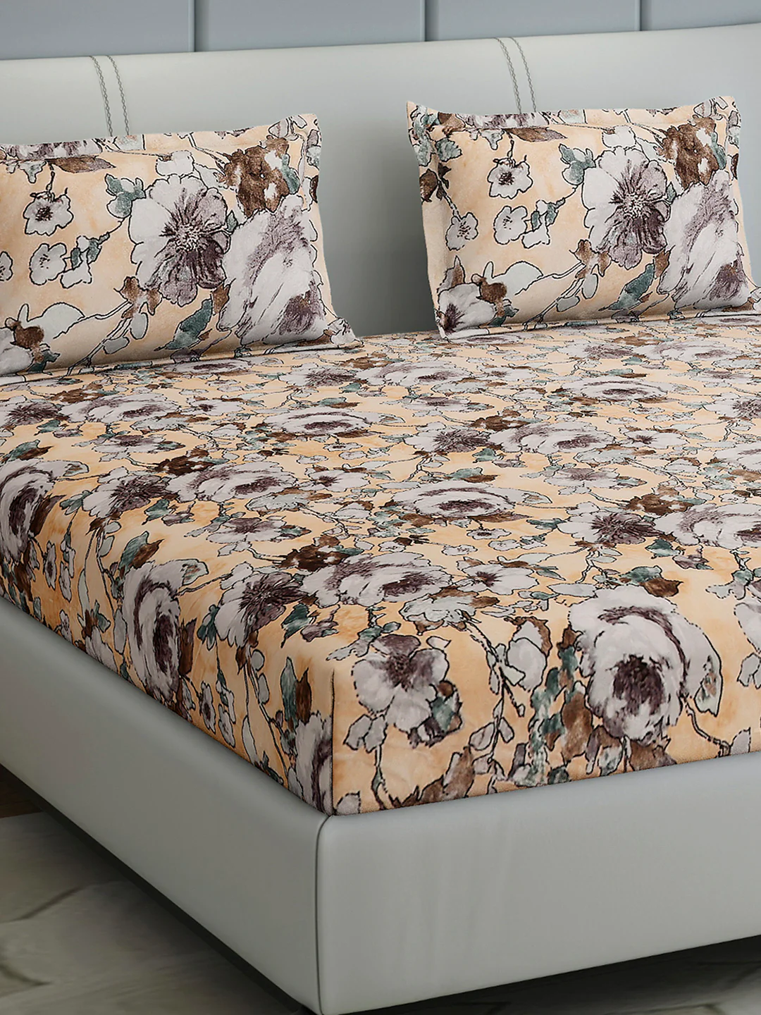 349 GSM 100% Polyester King Bed 1 Bedsheet with 2 Pillow Cover (Carnival)