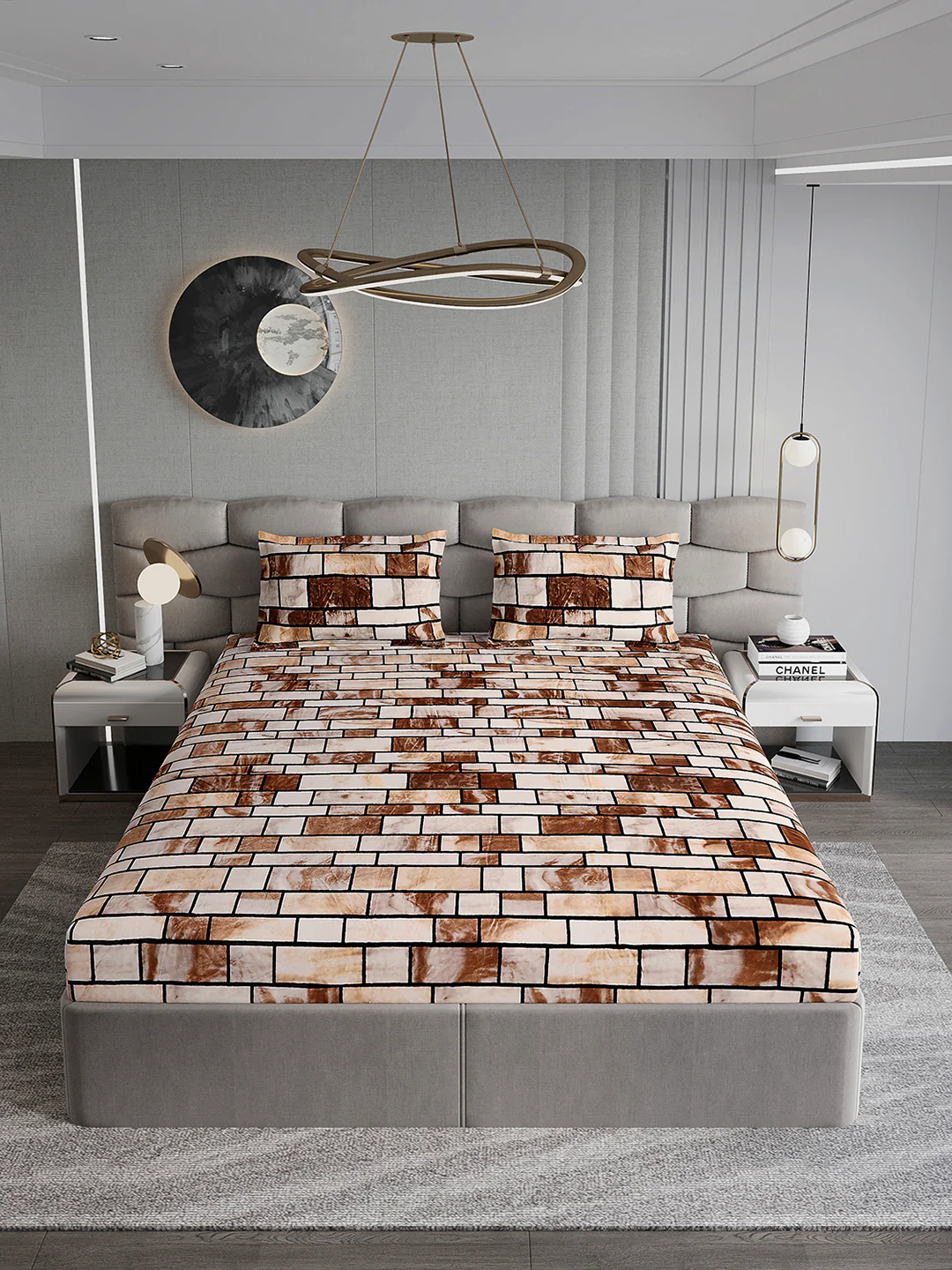 371 GSM 100% Polyester King Bed 1 Bedsheet with 2 Pillow Cover (Rubina King) - Image 3