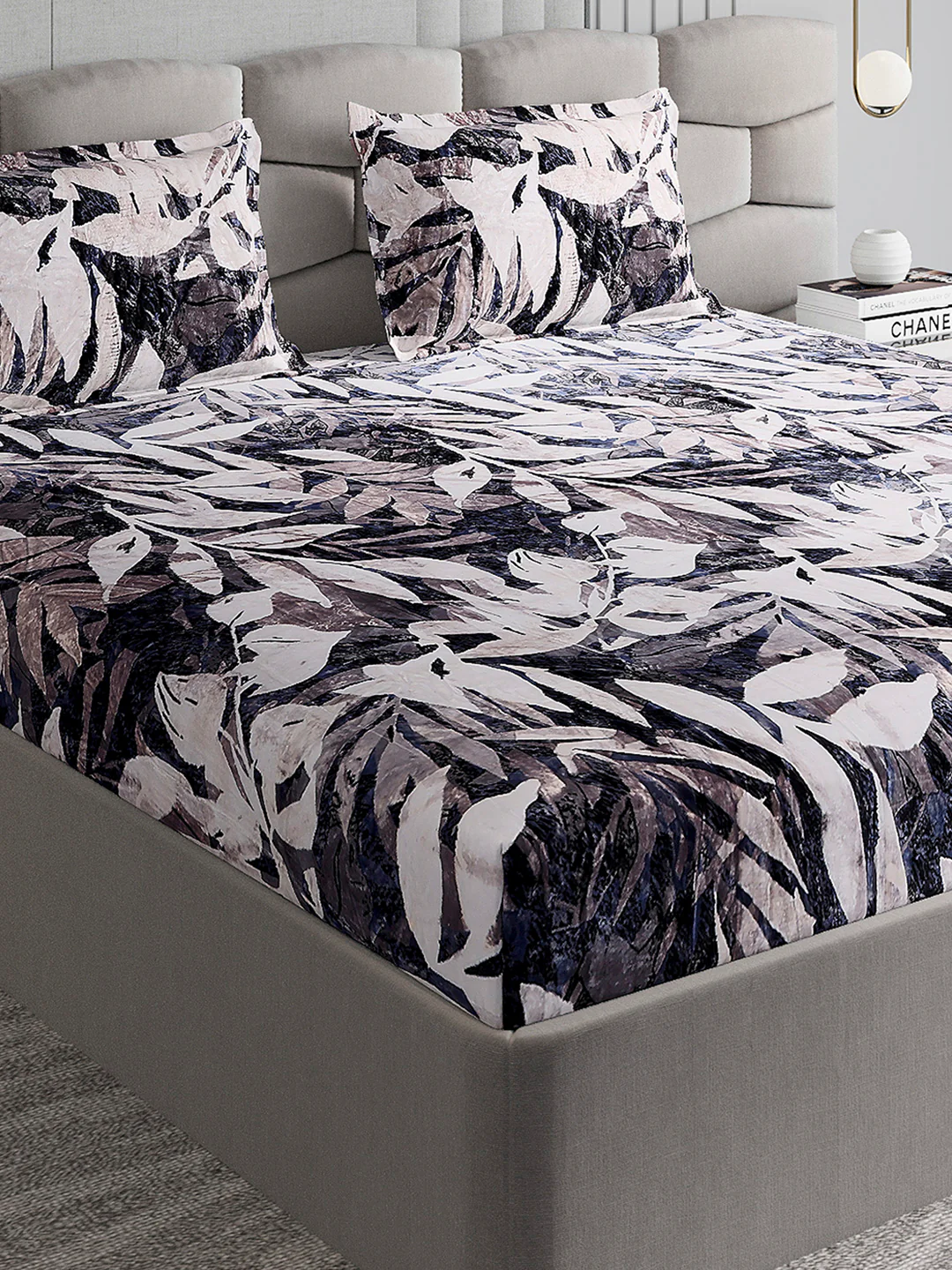 371 GSM 100% Polyester King Bed 1 Bedsheet with 2 Pillow Cover (Rubina King)