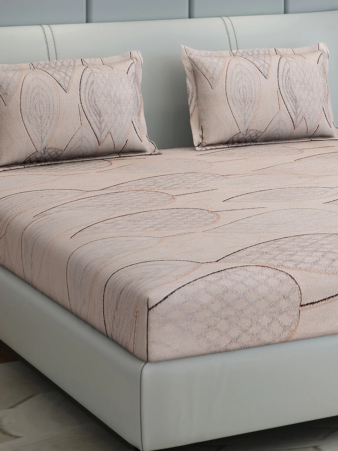 378 GSM 100% Polyester King Bed 1 Bedsheet with 2 Pillow Cover (Hill Top)