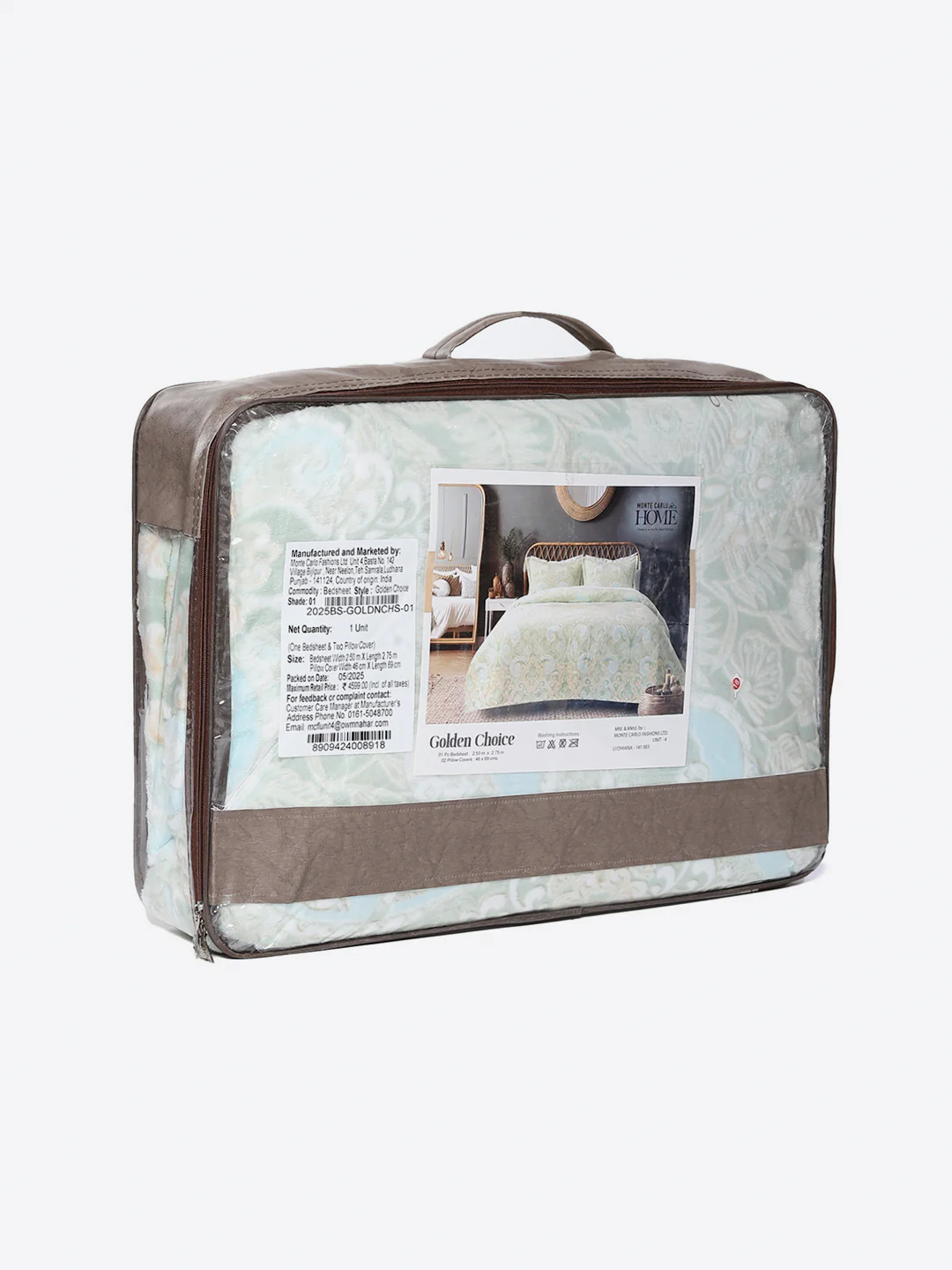 393 GSM 100% Polyester King Bed 1 Bedsheet with 2 Pillow Cover (Golden Choice) - Image 9
